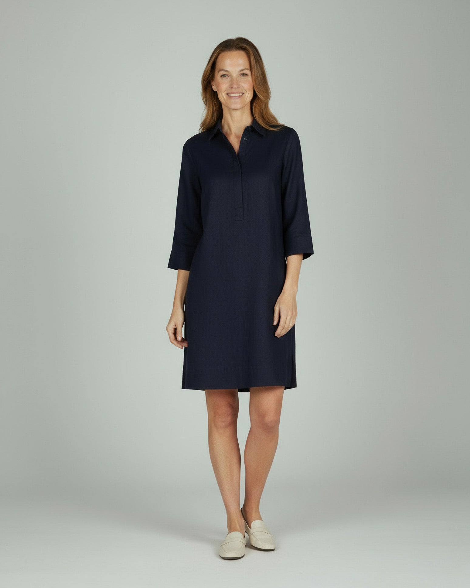 Kleidbluse ZOÉ 3/4-Ärmel in Dunkelblau (Art. 1003D-Z-34)