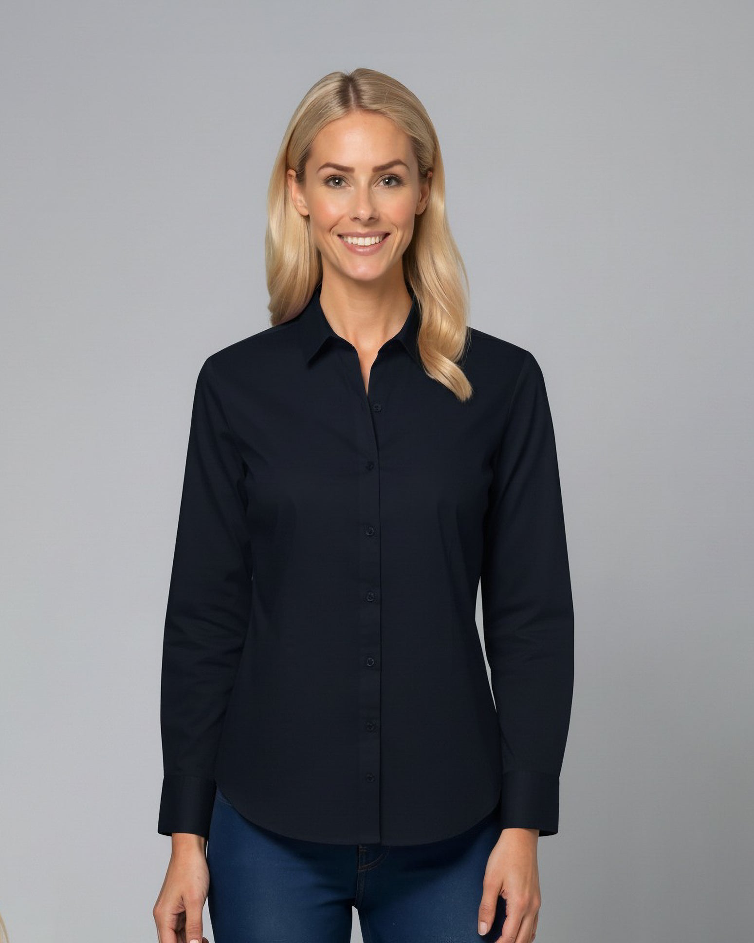 Stretch-Bluse SOPHIE in Dunkelblau (Art. 1003D-S)