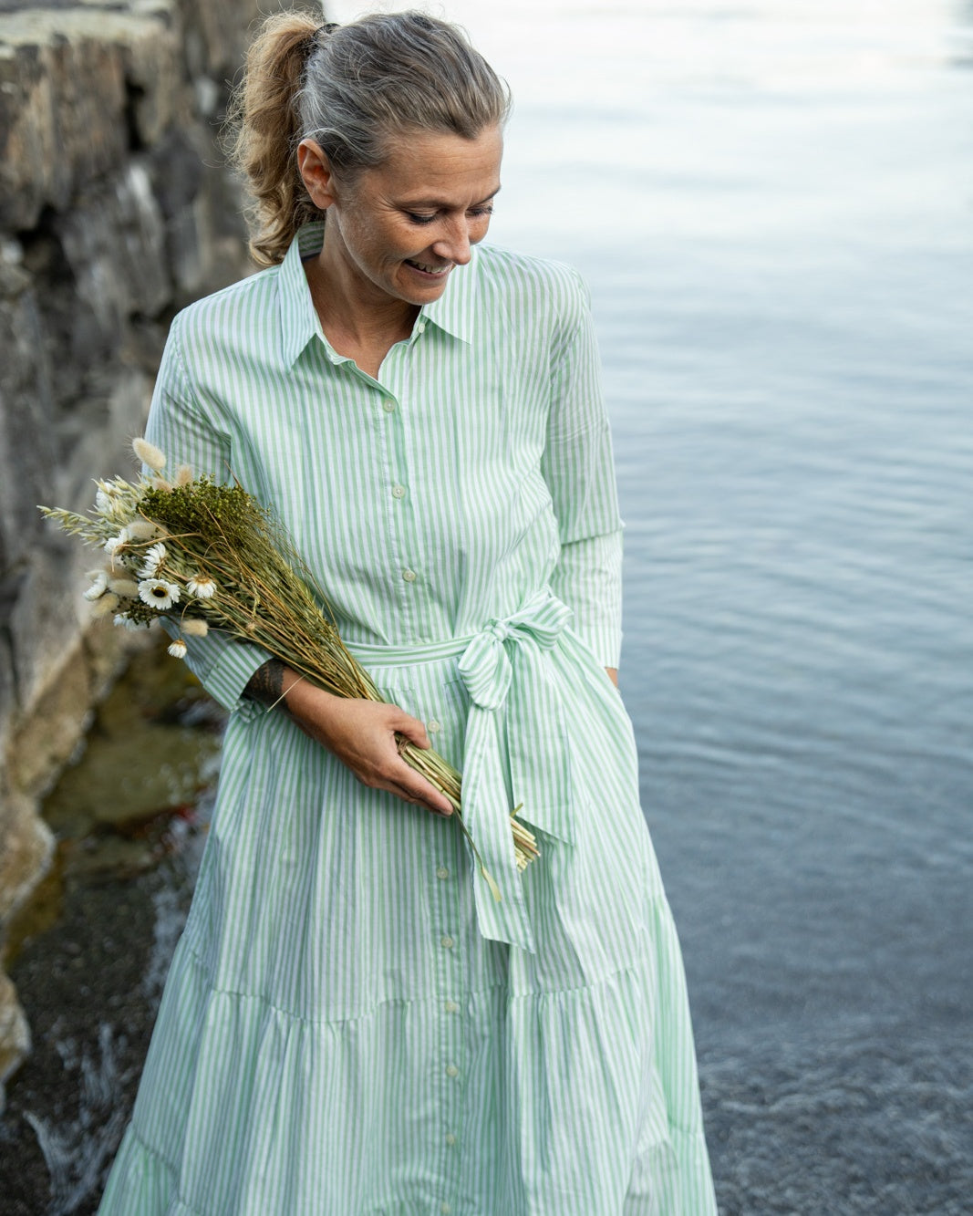 Sommerkleid JADE Grün gestreift (Art. 2183D-J)