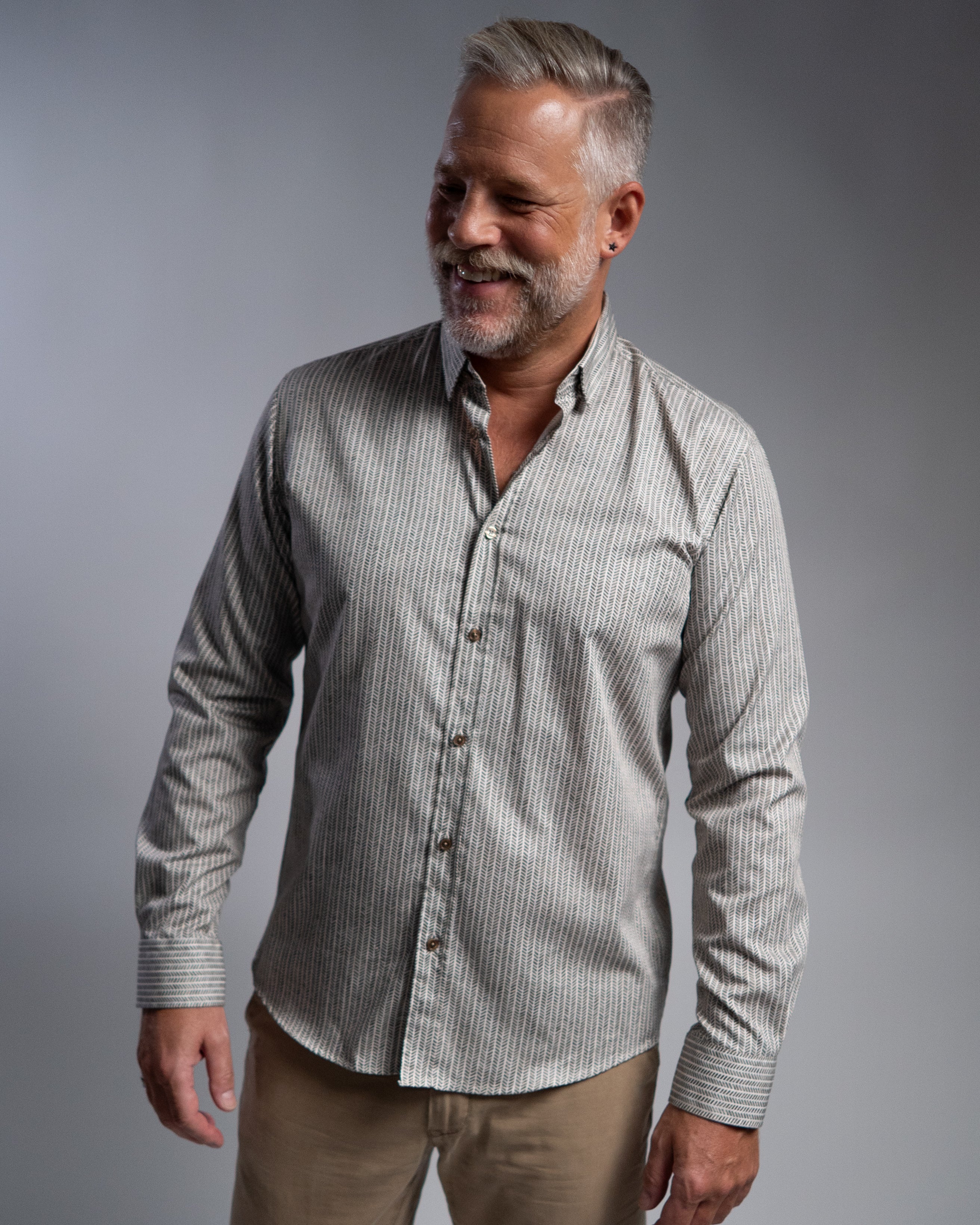 Casual shirt with graphic print in blue (Art. 2517-C)