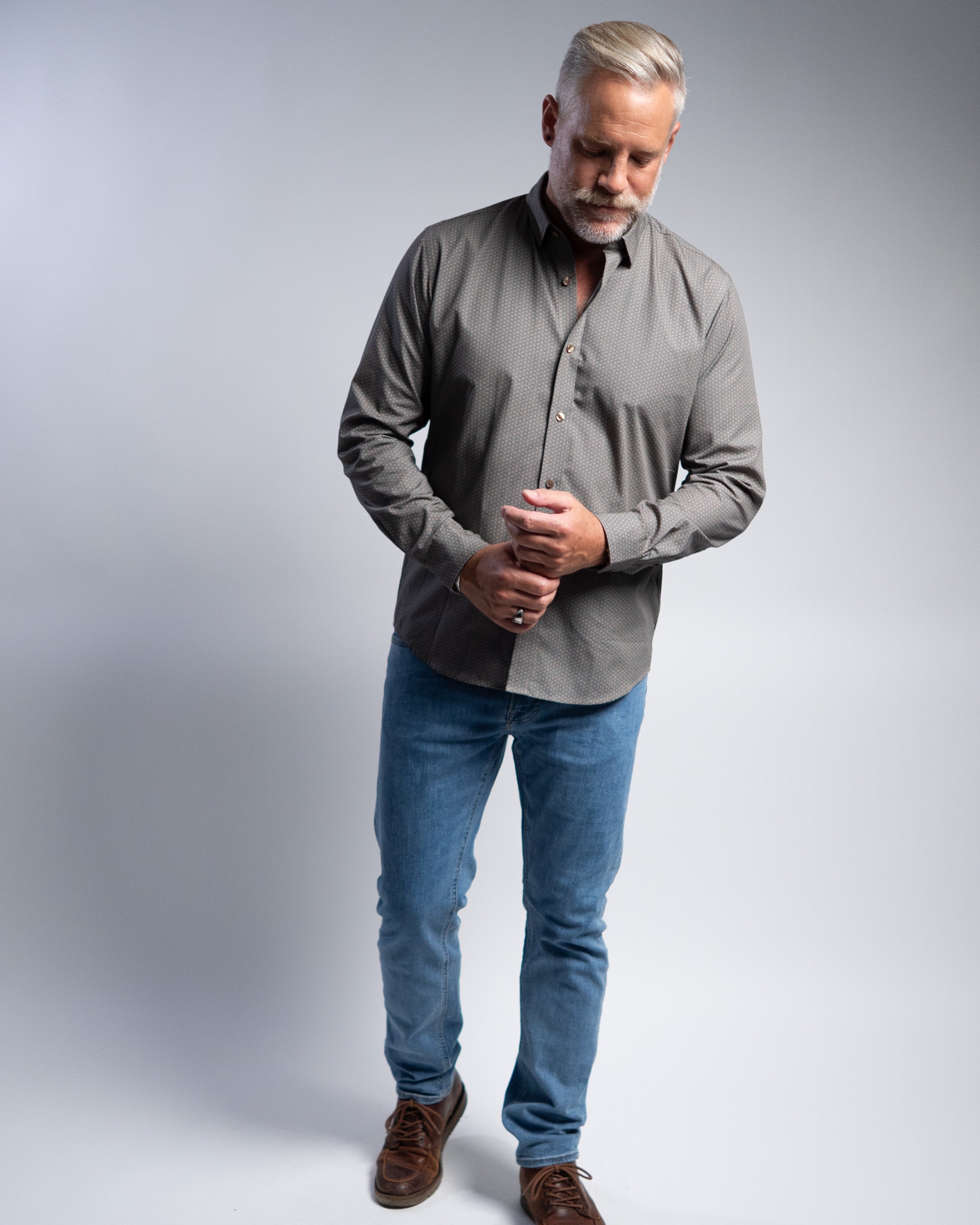 Freizeithemd mit Graphikmuster Braun/Beige (Art. 2237-C)