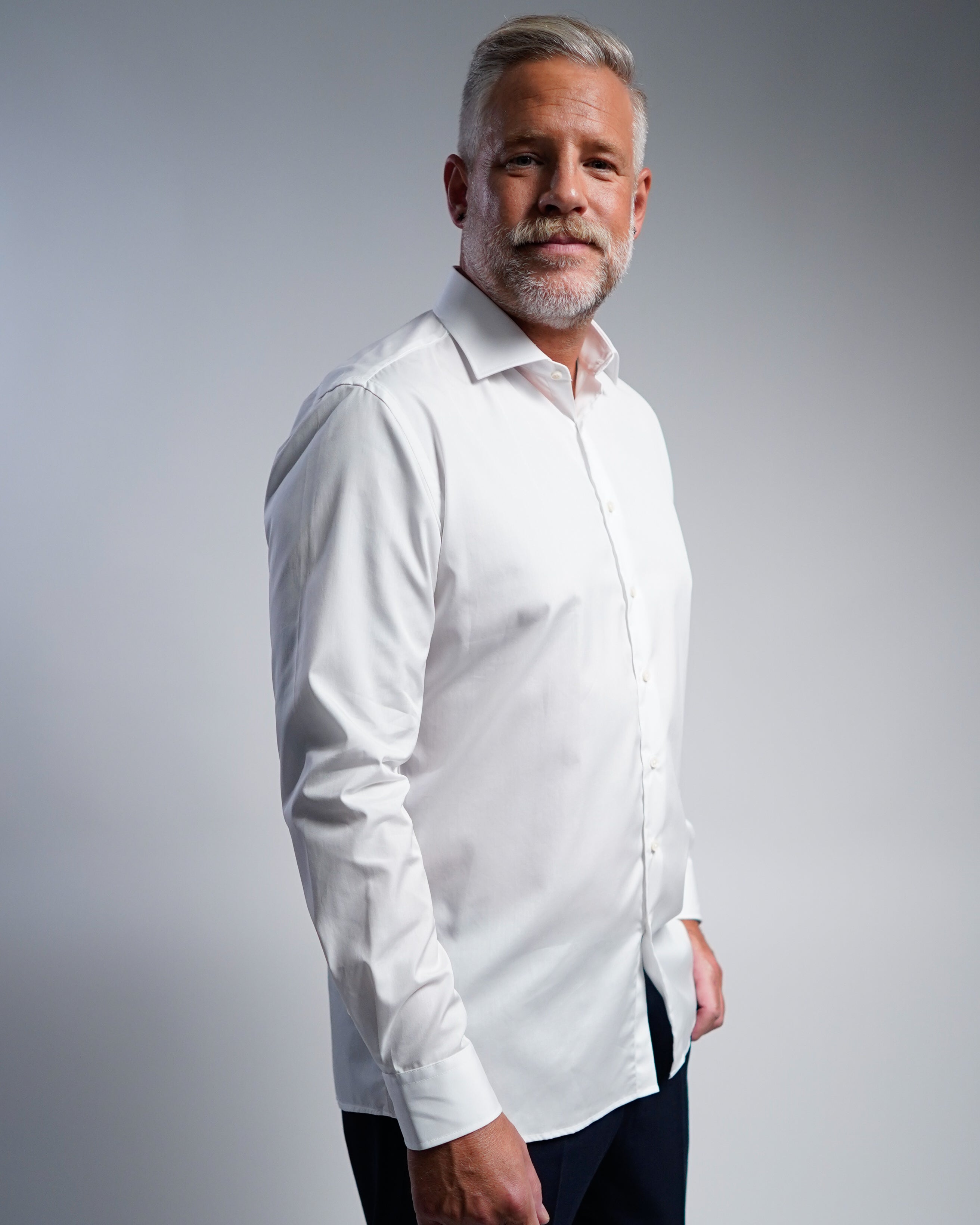 Chemise d'affaires sans repassage Blanc (art. 1001)