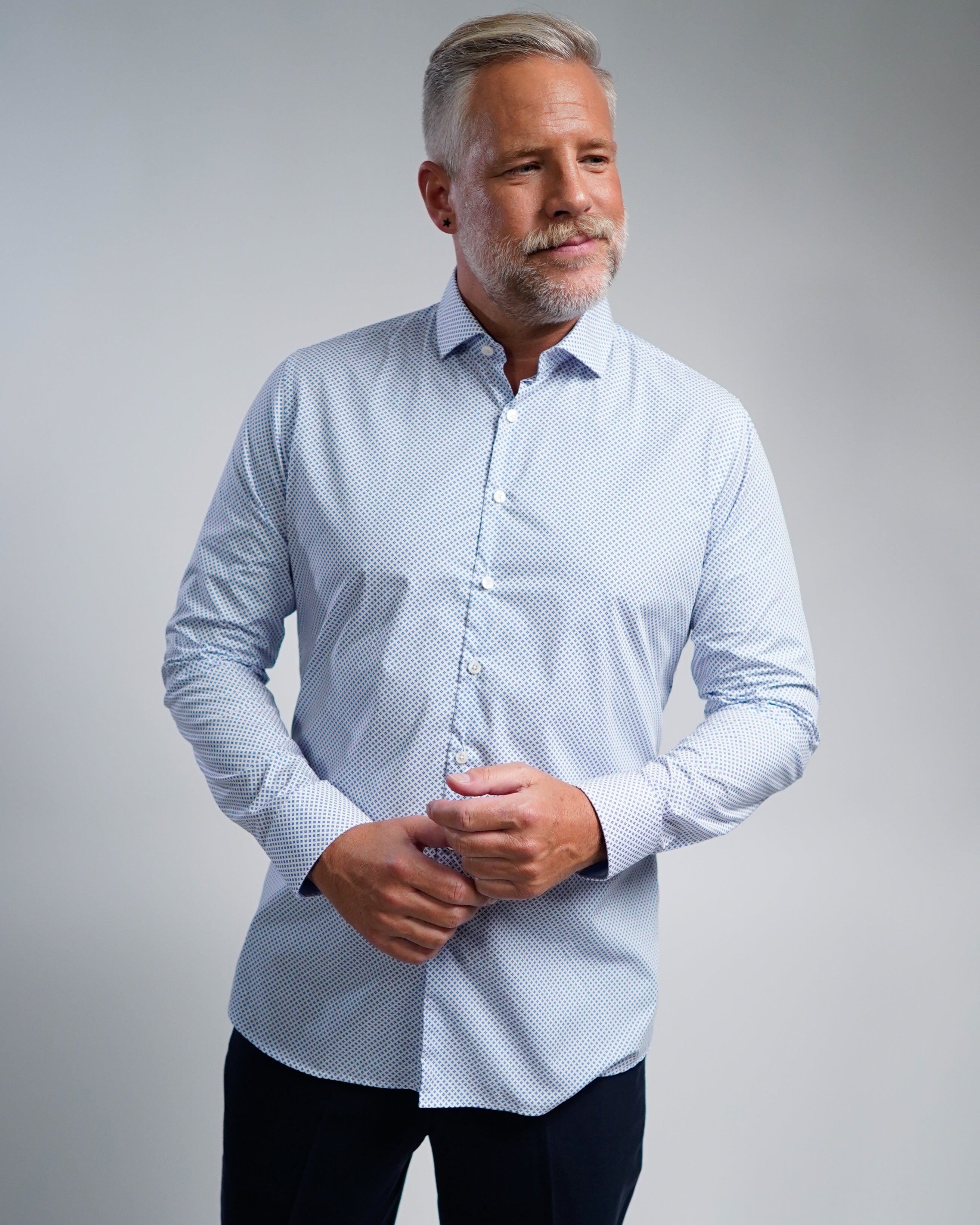 Chemise d'affaires de haute qualité avec motif imprimé Fitted (art. 1164)
