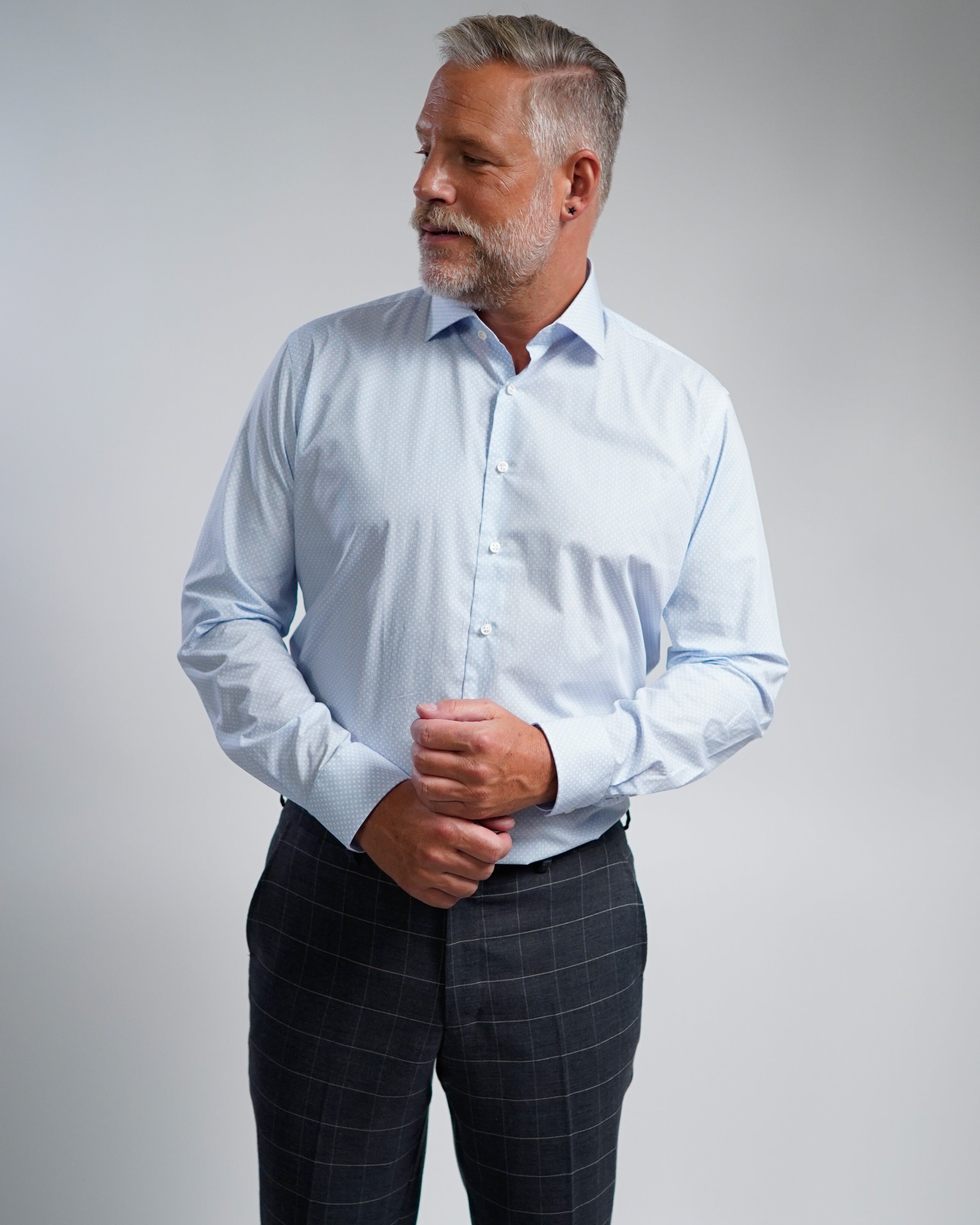 High-quality business shirt with print pattern Modern Fit (Art. 1163)