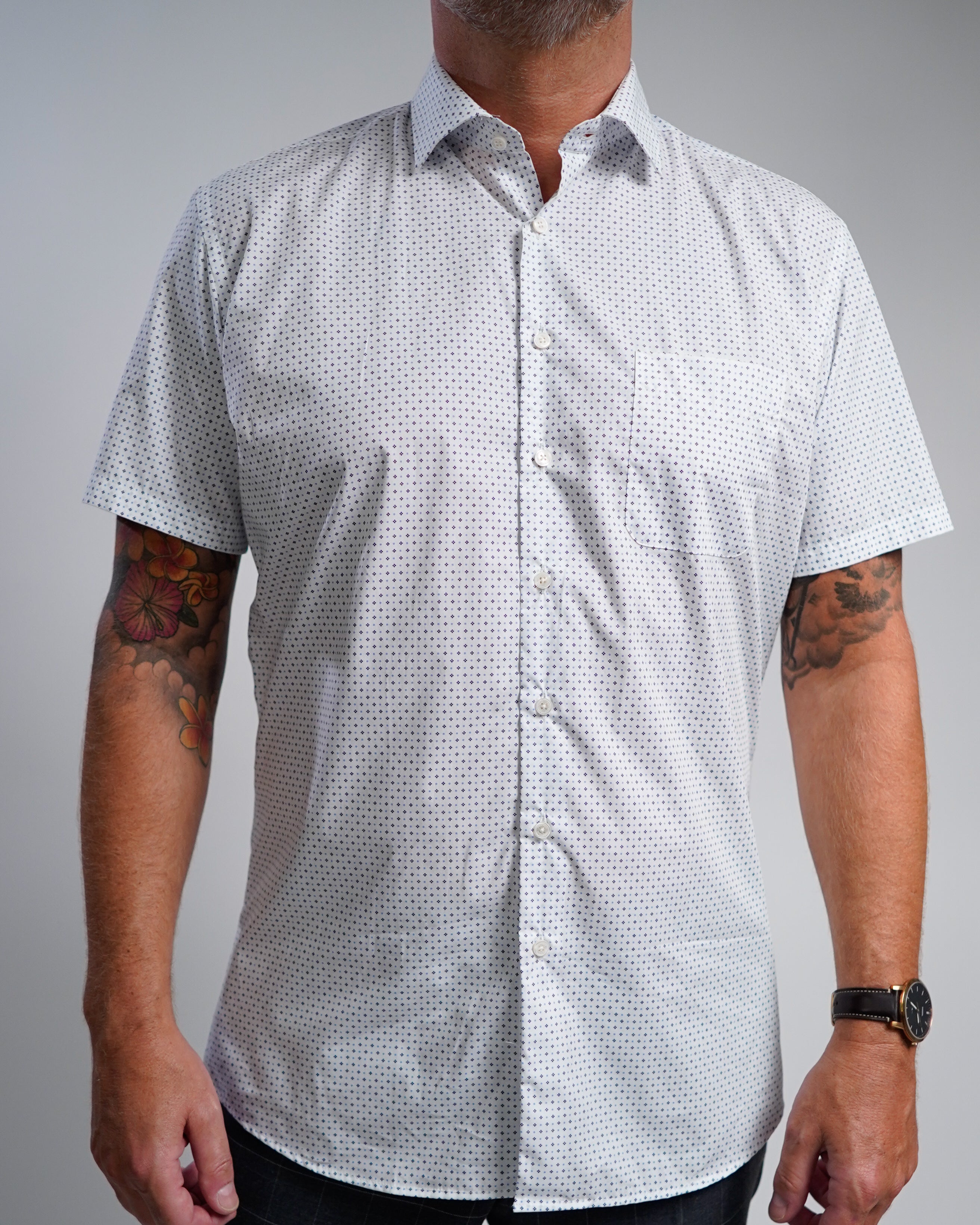 Chemise d'affaires de haute qualité avec motif imprimé Modern Fit (coupe droite / art. 1161-M-KA)