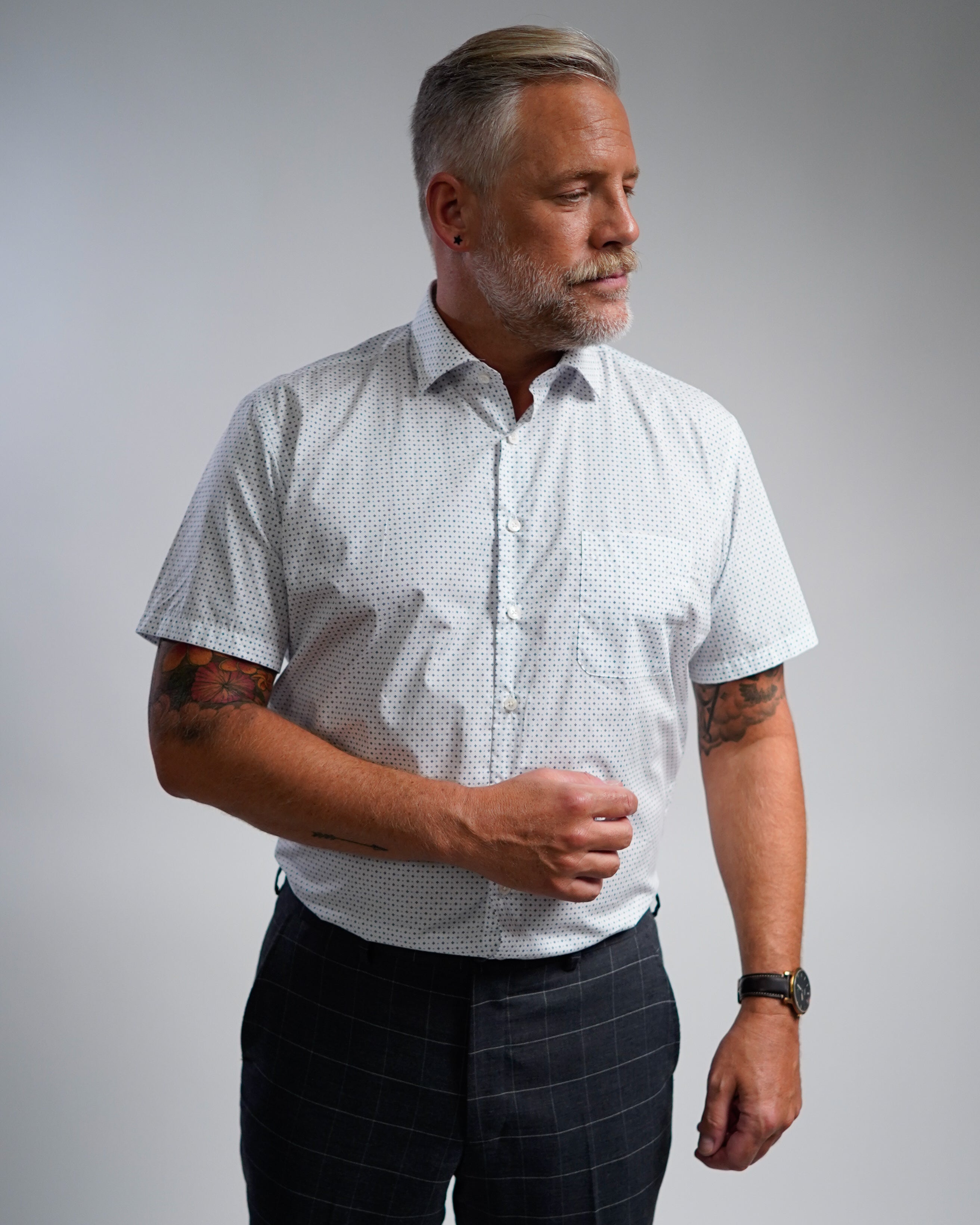Chemise d'affaires de haute qualité avec motif imprimé Modern Fit (coupe droite / art. 1161-M-KA)