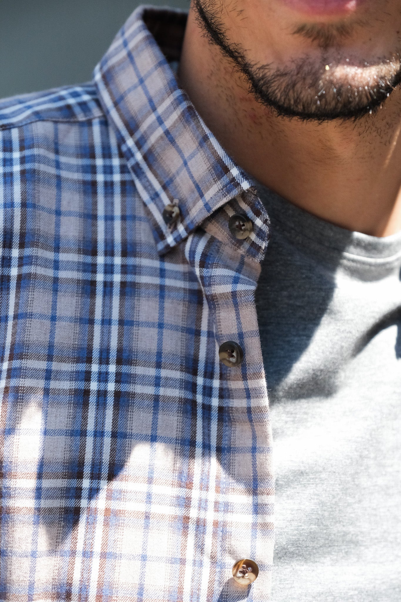 Flannel shirt with check pattern Beige (Art. 2133-C)