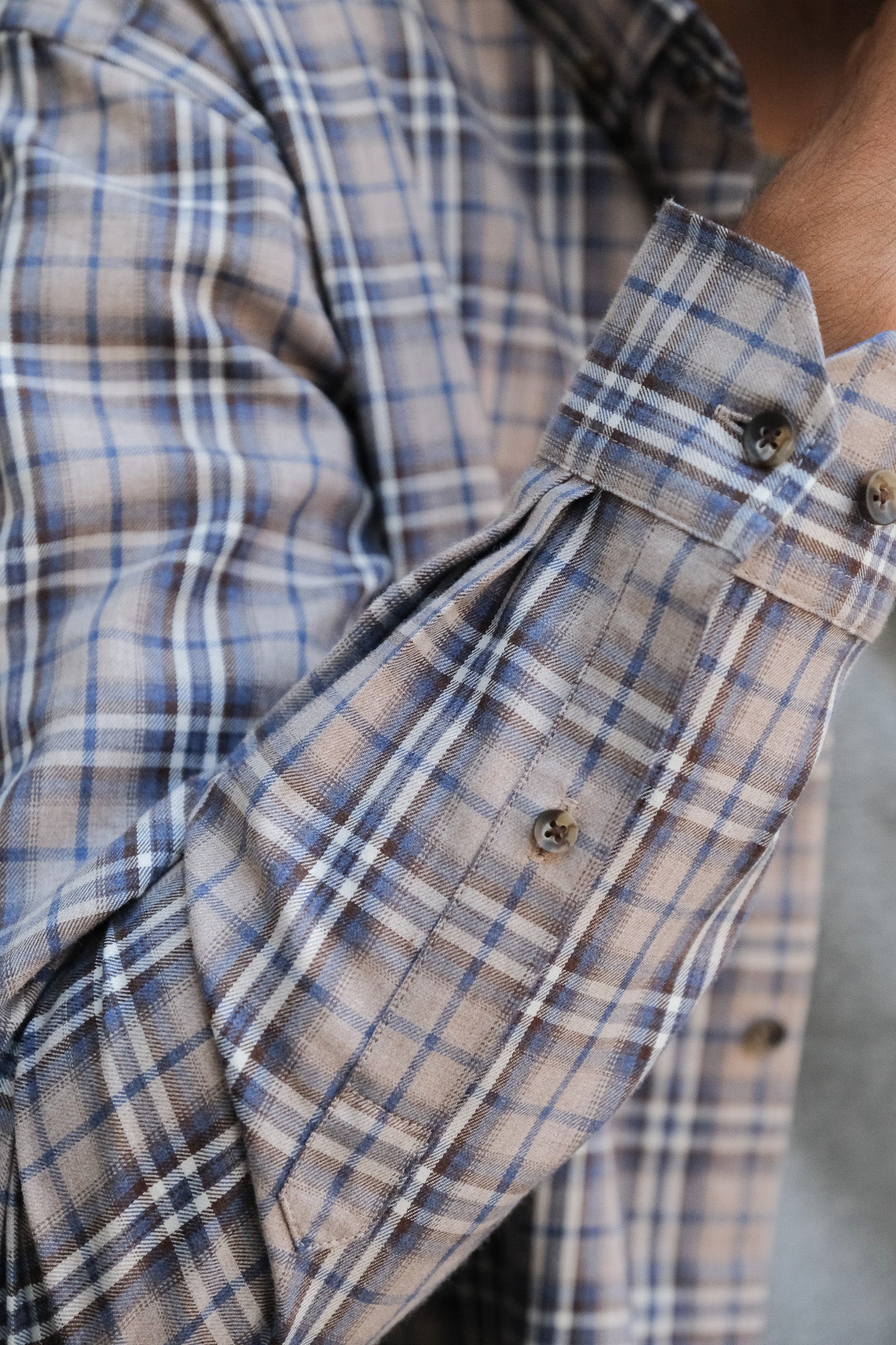 Flannel shirt with check pattern Beige (Art. 2133-C)