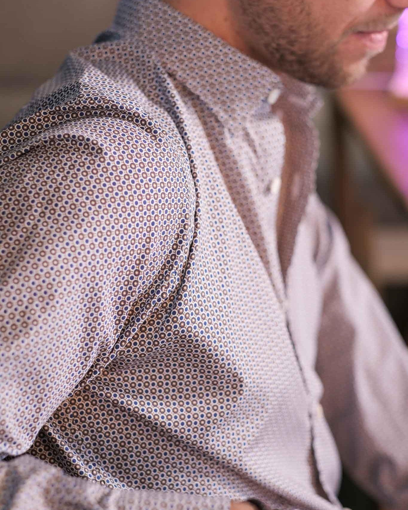 Freizeithemd mit Graphikmuster Braun (Art. 2233-C)