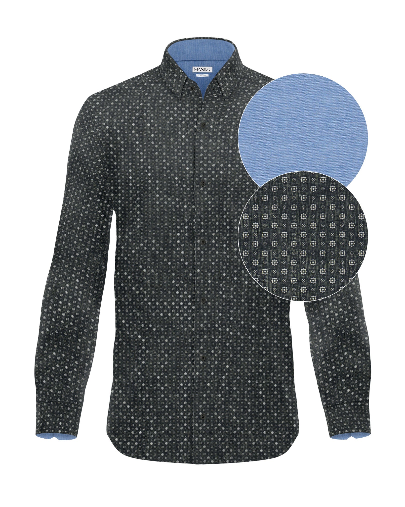 Freizeithemd mit Grafikprint in Grün (Art. 2702-C)