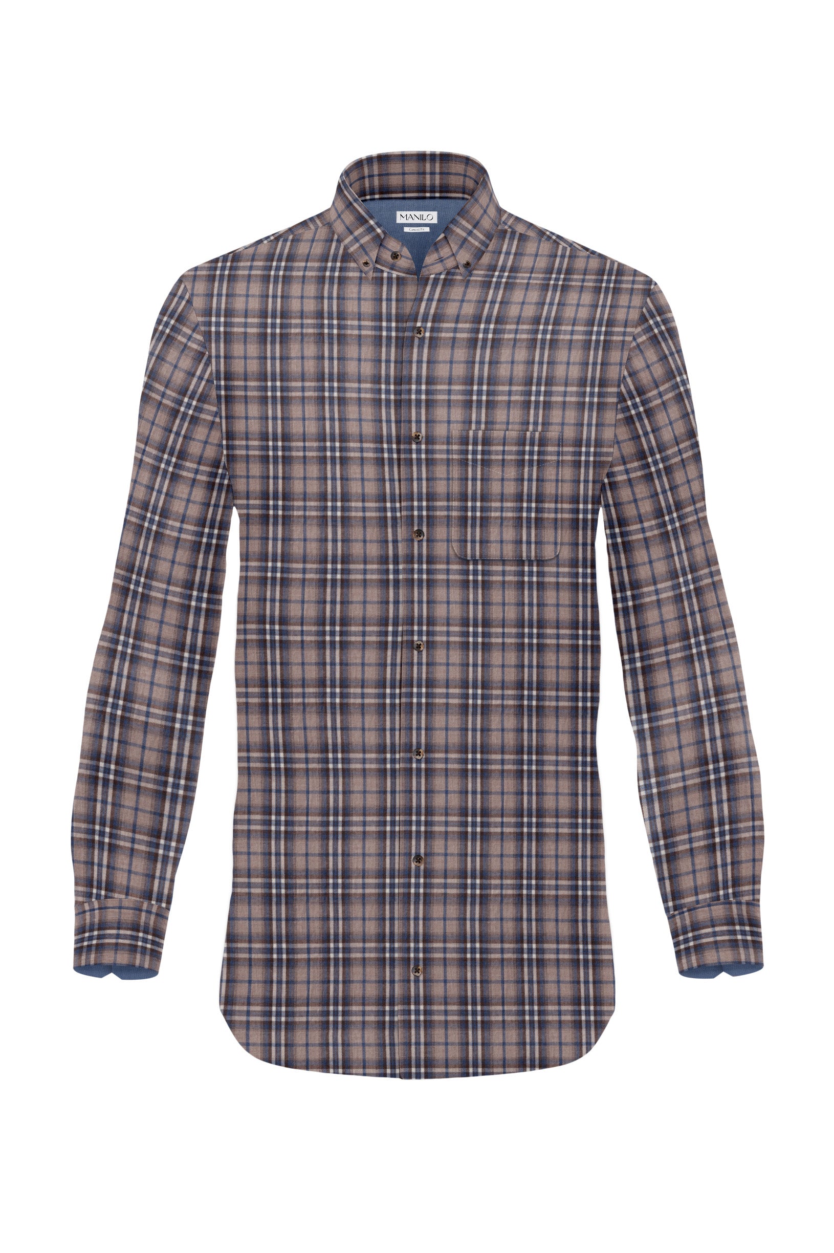 Flannel shirt with check pattern Beige (Art. 2133-C)