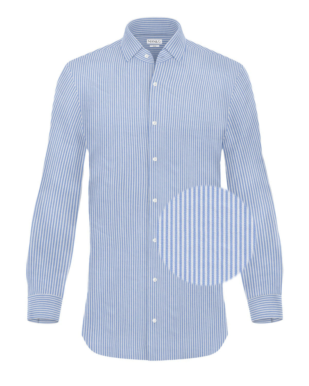 Chemise d'affaires de haute qualité à rayures bleu clair (art. 1131)