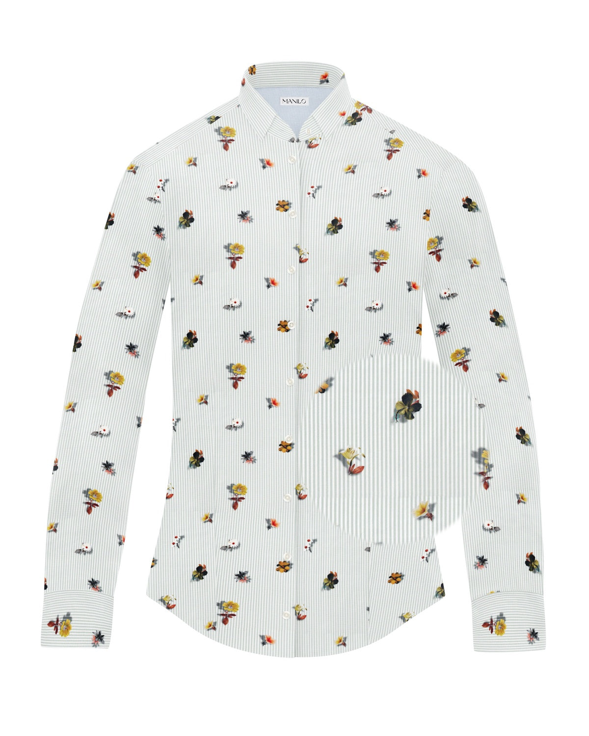 Blouse stretch SOPHIE avec imprimé floral en vert (art. 2116D-S)