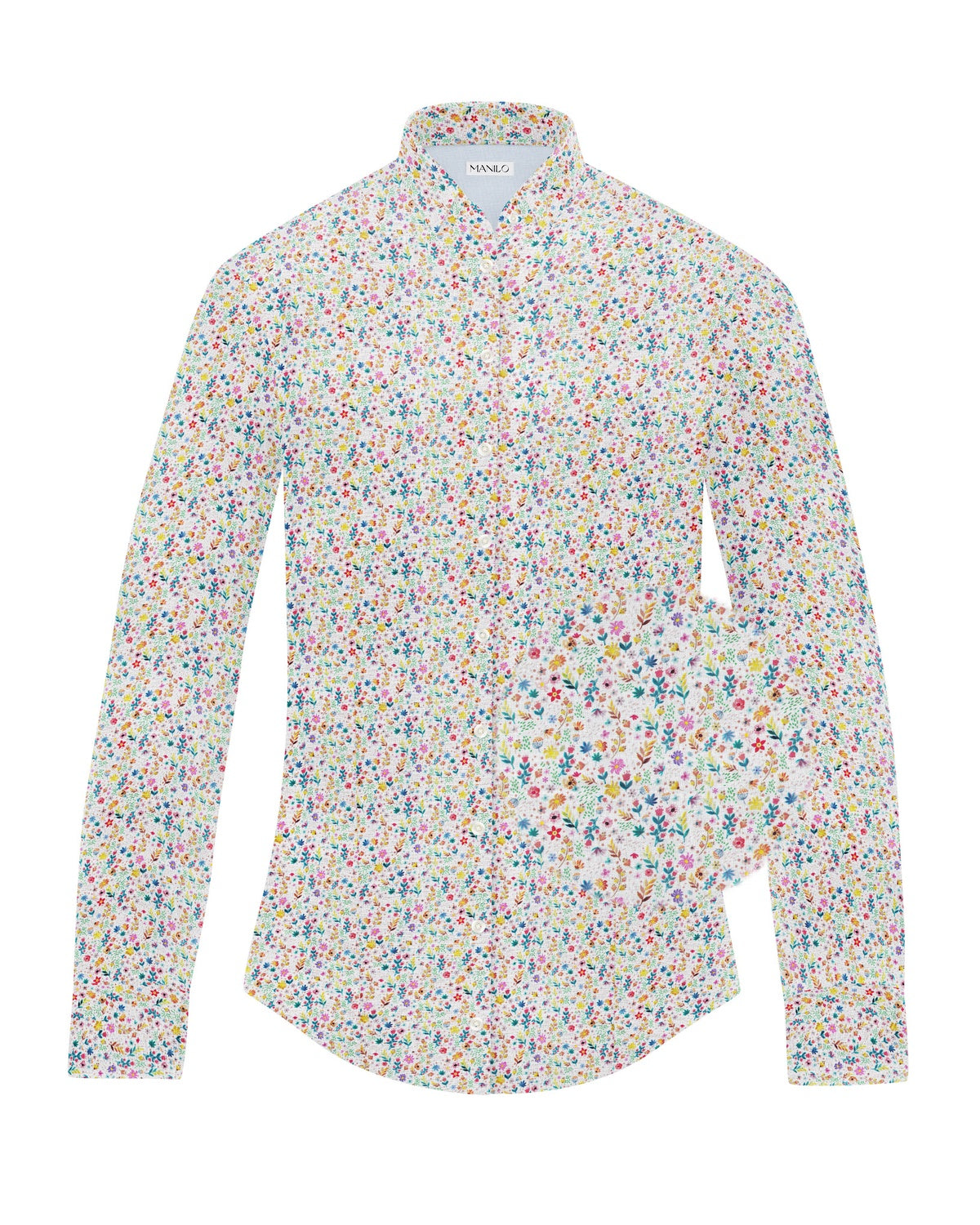 Stretch blouse SOPHIE with tropical floral print (Art. 2127D-S)