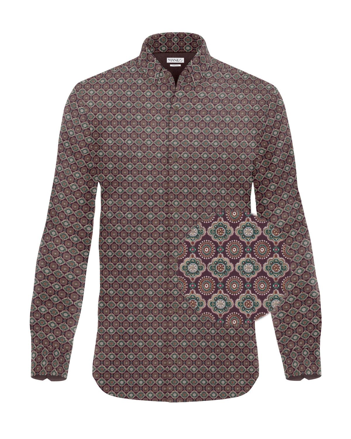 Freizeit Shirt with Graphic Print Bordeaux (Art. 2322-C)