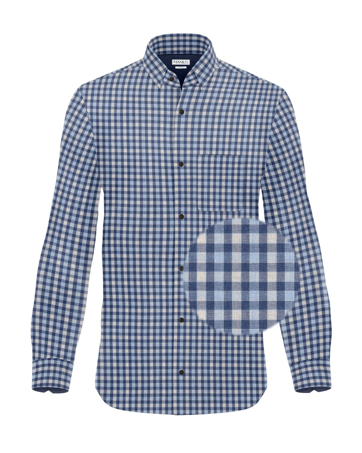 Flannel shirt with check pattern light blue (Art. 2367-C)