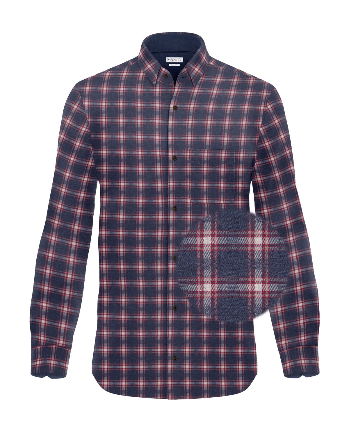 Flannel shirt with check pattern red/blue (Art. 2370-C)