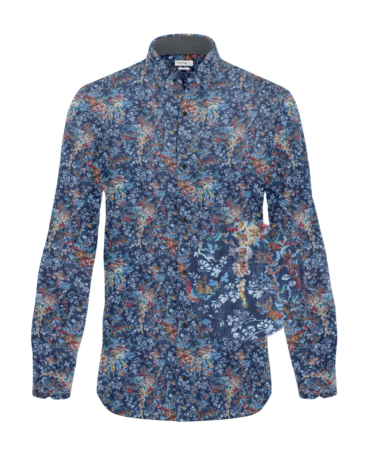Casual shirt with print pattern blue (Art. 2394-C)