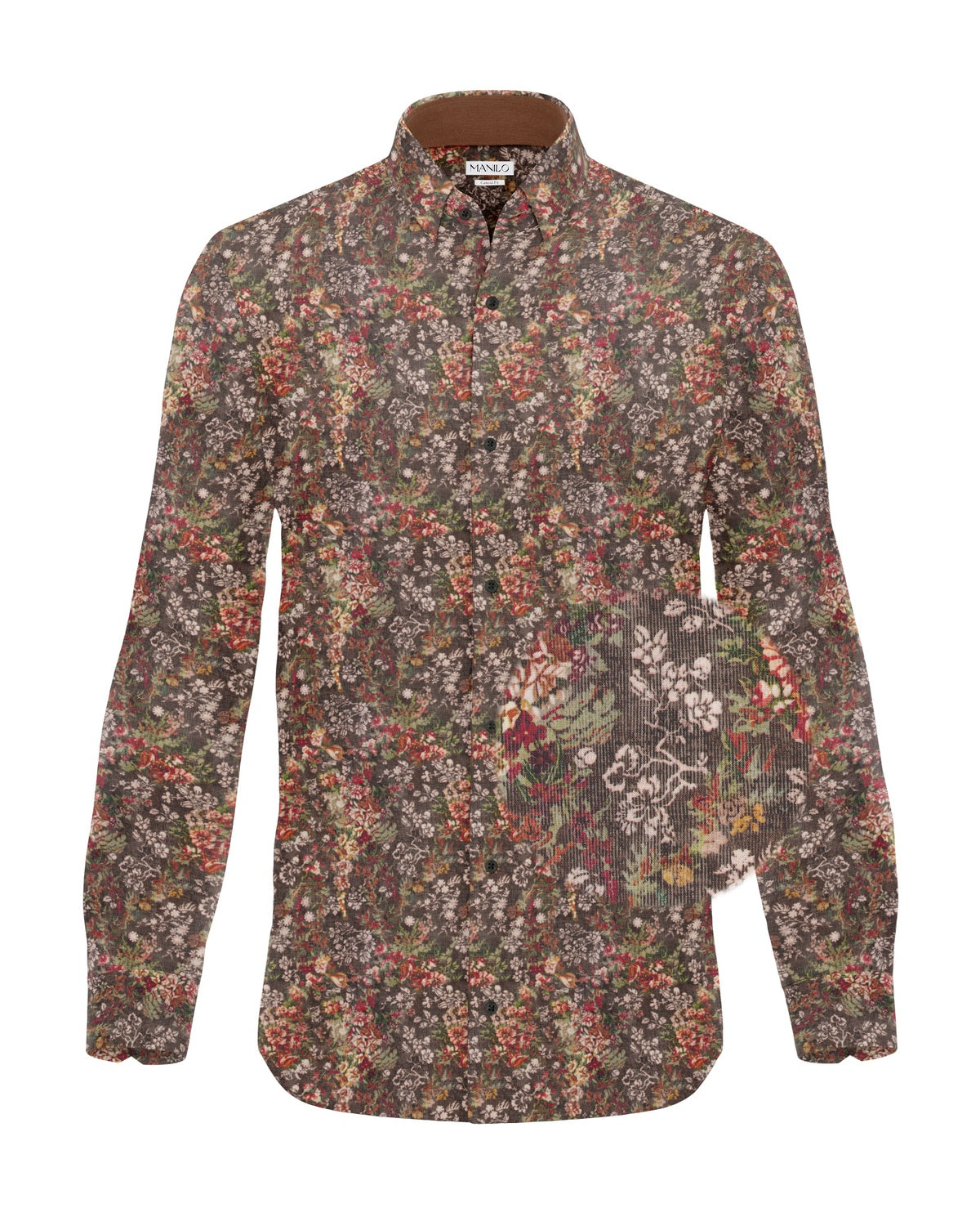 Casual shirt with print pattern brown (Art. 2395-C)