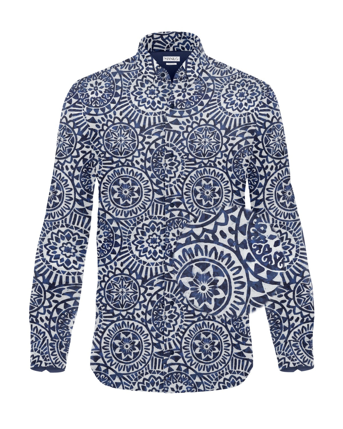 Chemise décontractée avec imprimé graphique en marine (art. 2511-C)