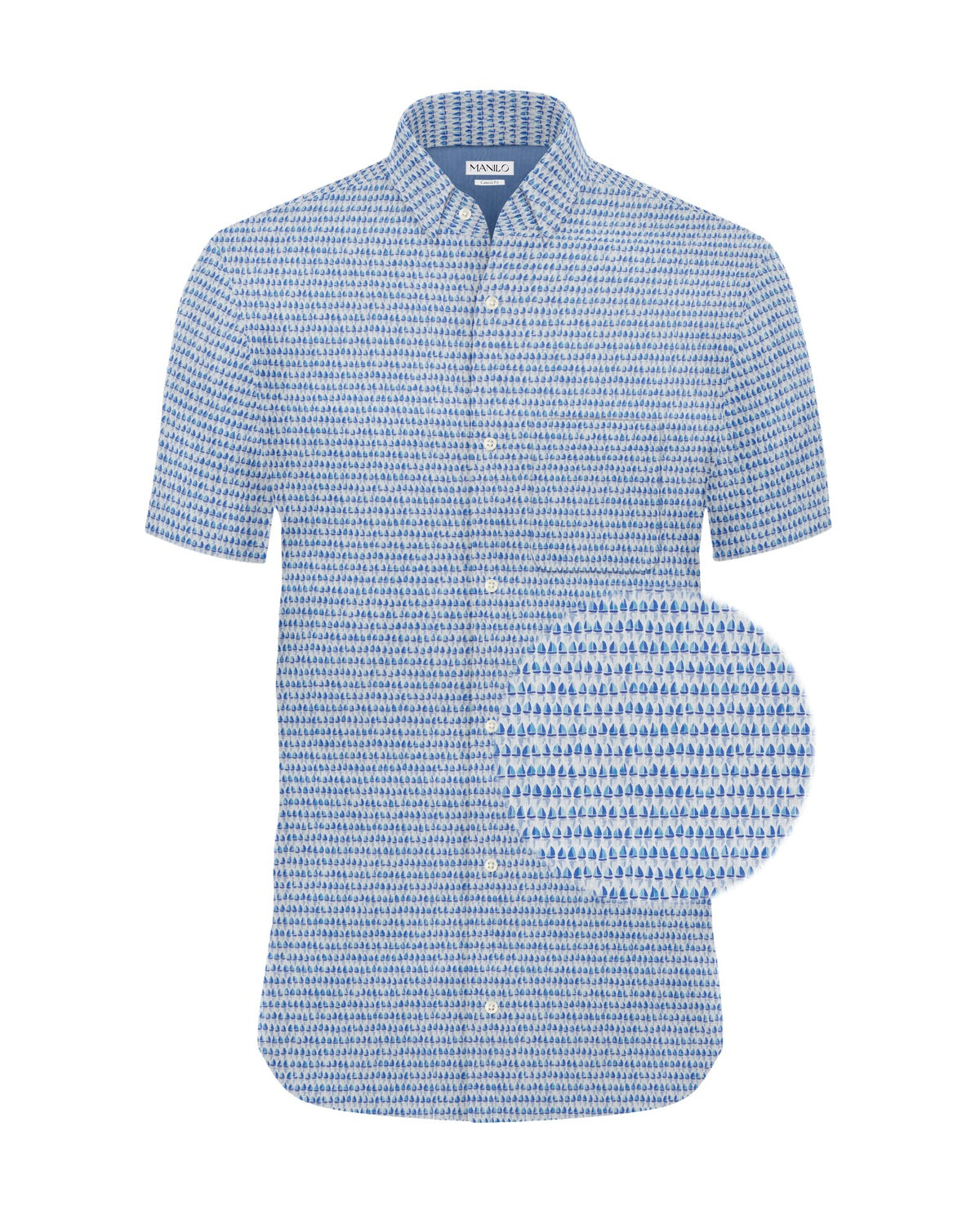 Casual shirt with sailing ship print (Art. 2527-C-KA)