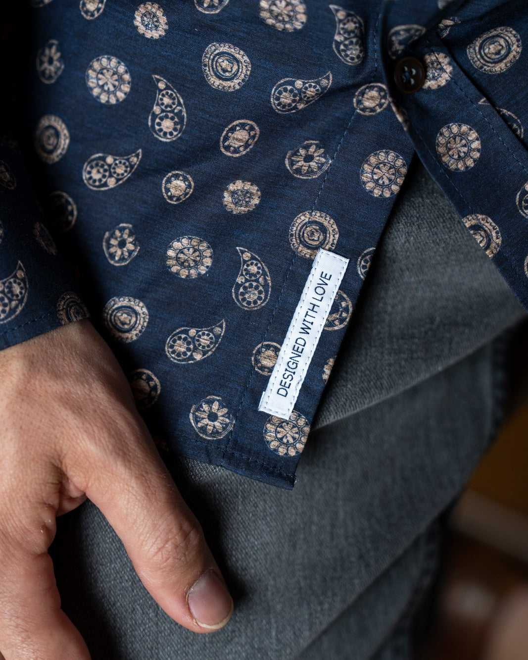 Casual shirt with paisley pattern dark blue (Art. 2346-C)