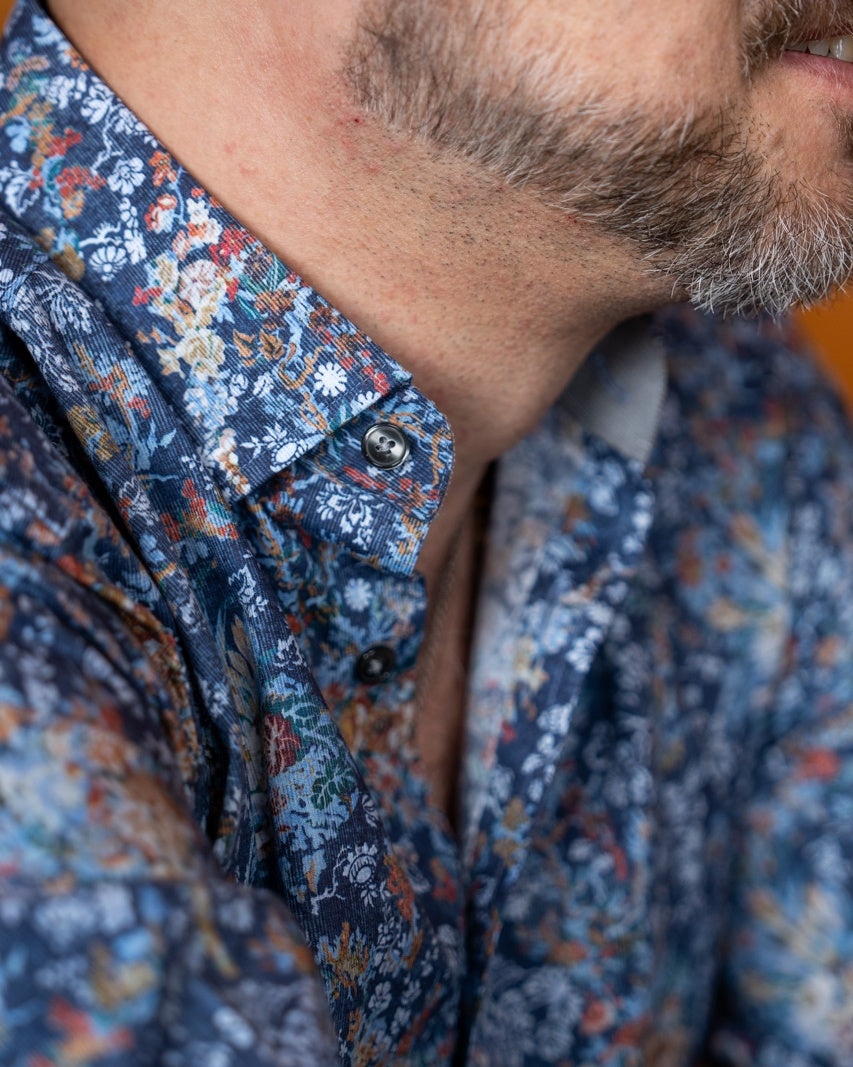Casual shirt with print pattern blue (Art. 2394-C)
