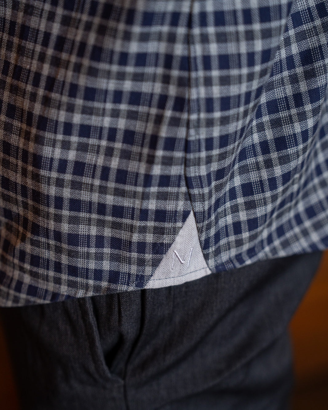 Casual shirt with check pattern gray/blue (Art. 2405-C)