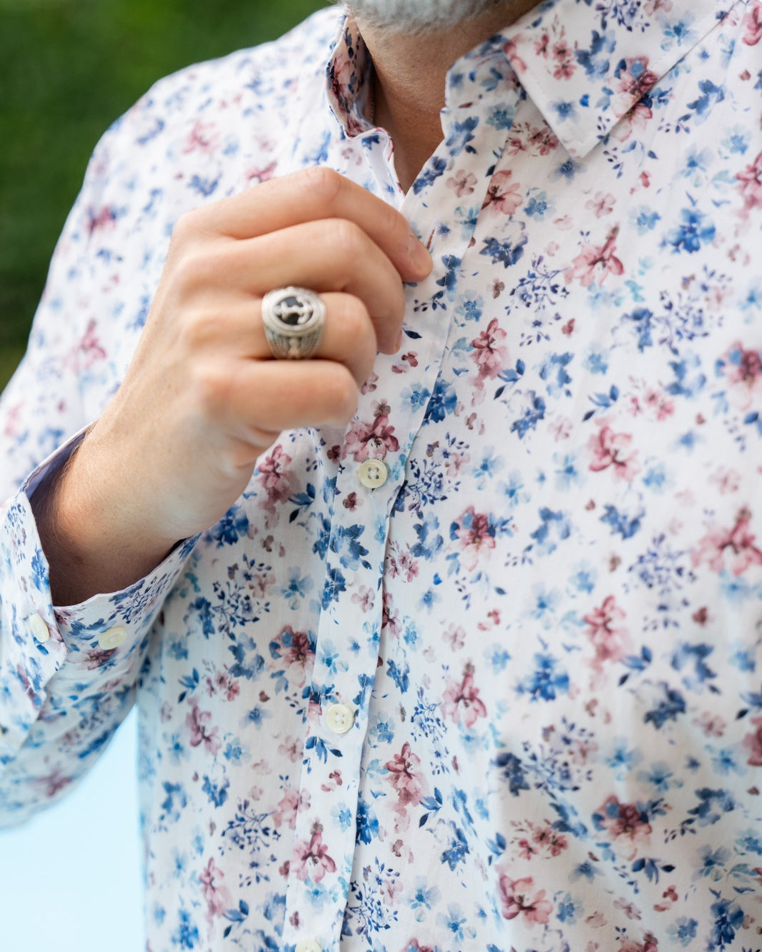 Chemise décontractée à imprimé floral rose (art. 2503-C)