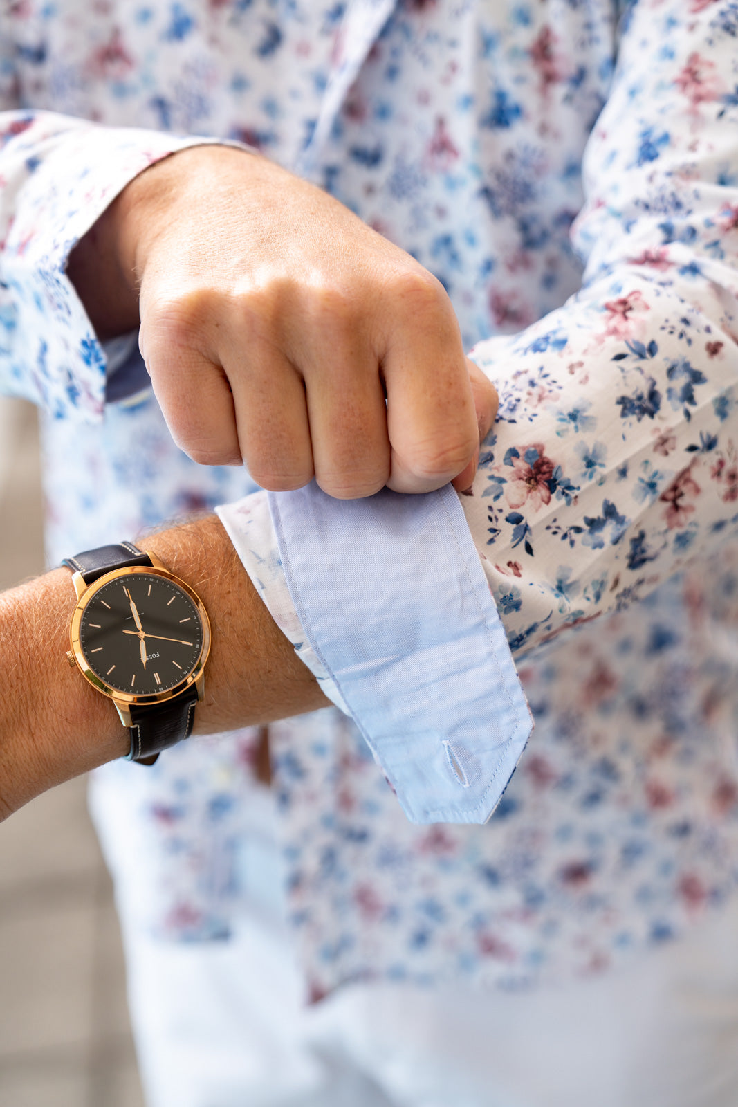 Casual shirt with floral print in pink (Art. 2503-C)