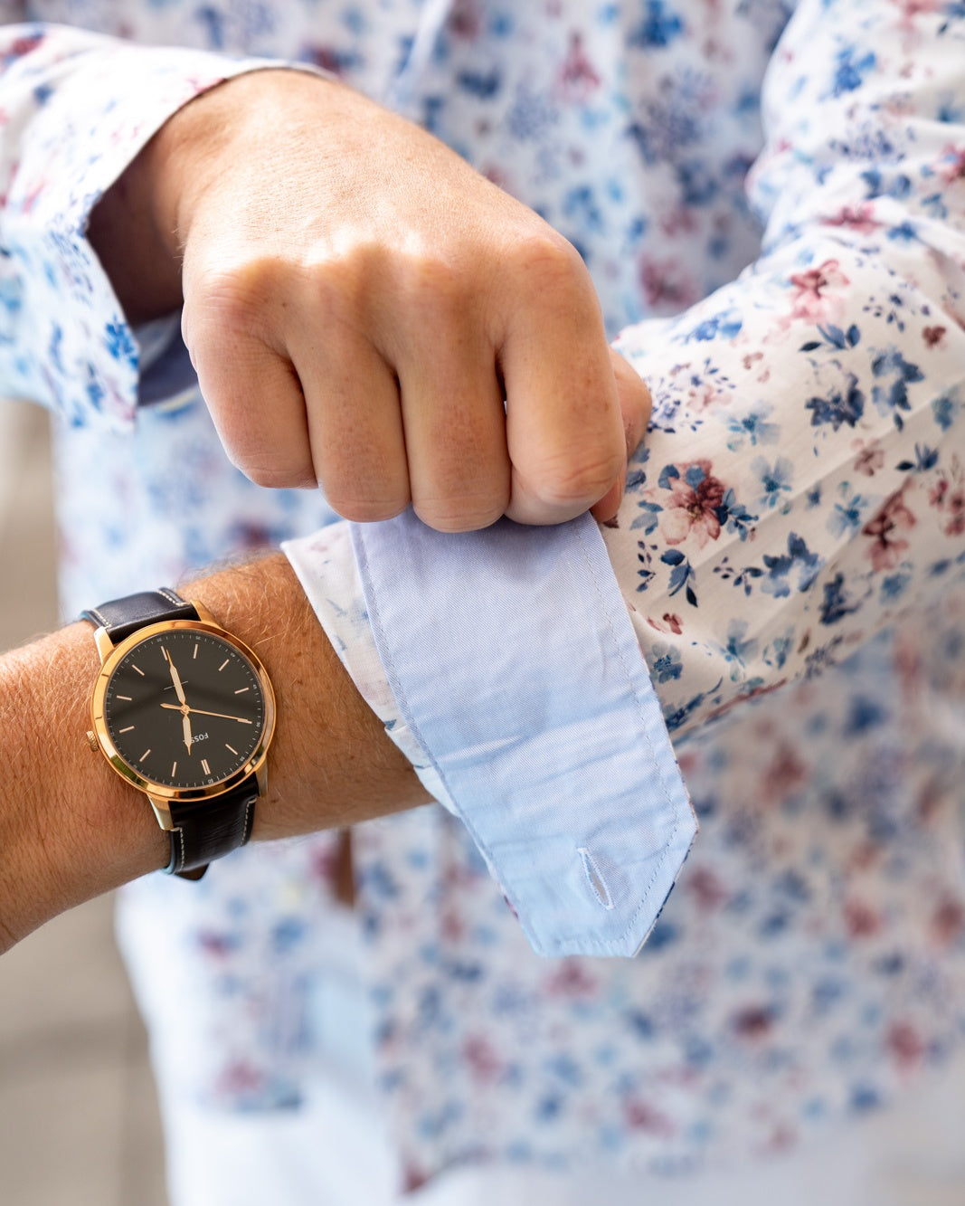 Chemise décontractée à imprimé floral rose (art. 2503-C)