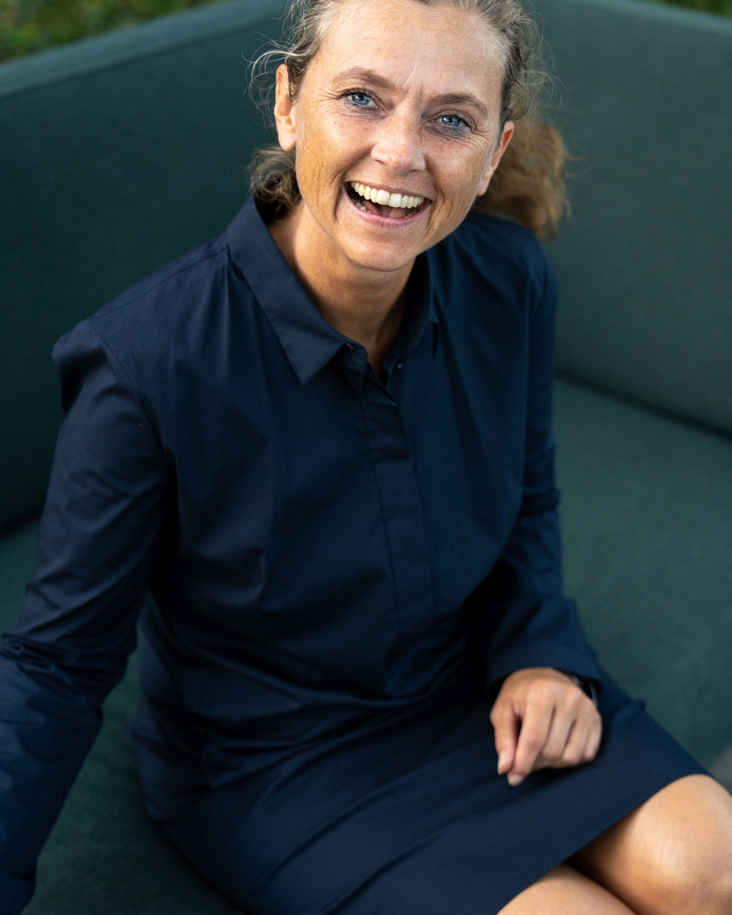 Blouse-robe ZOÉ en bleu foncé (art. 1003D-Z-LA)