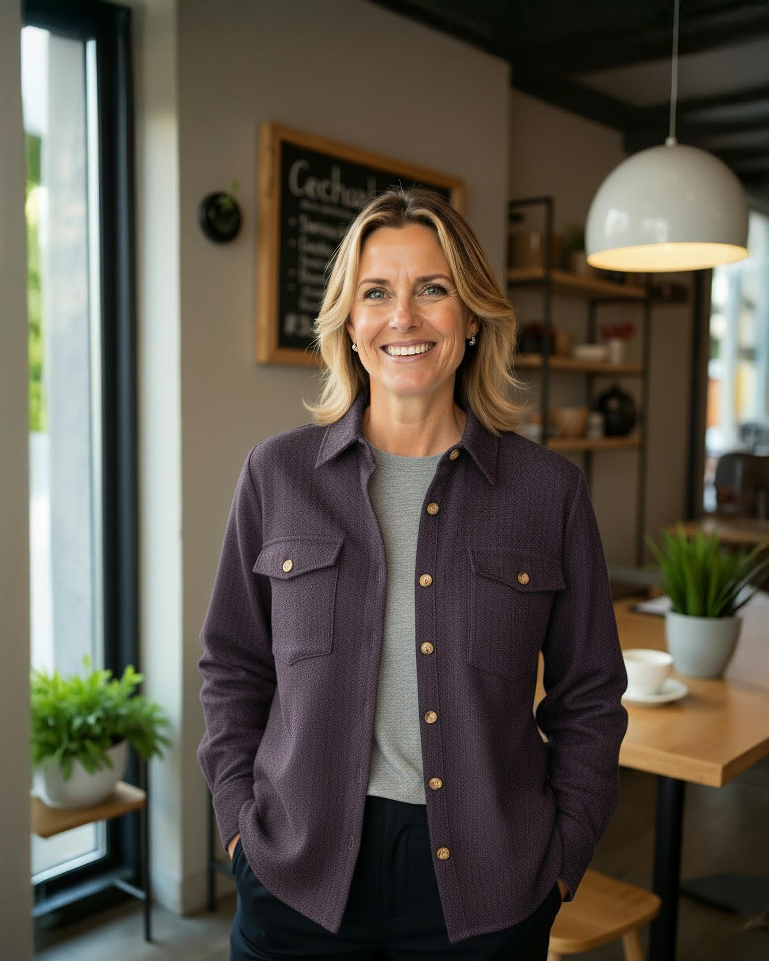 Overshirt VIVIENNE in Aubergine (Art. 2277D-V)