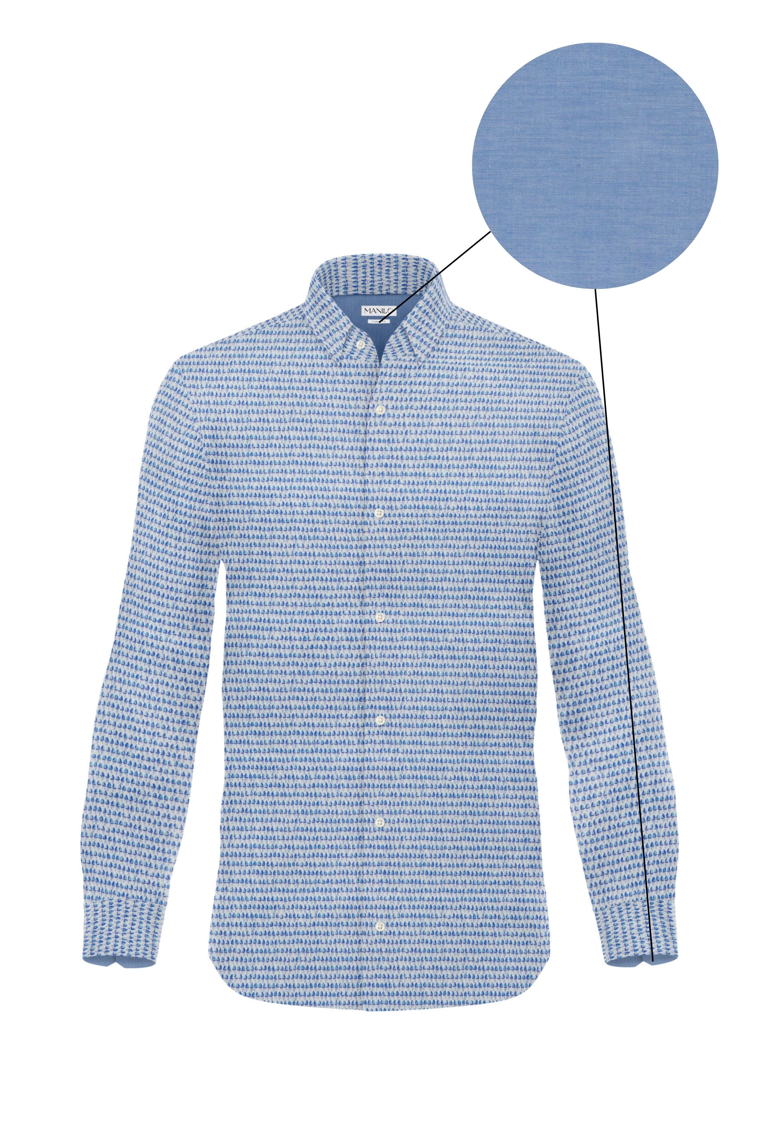 Casual shirt with sailing ship print (Art. 2527-C-KA)
