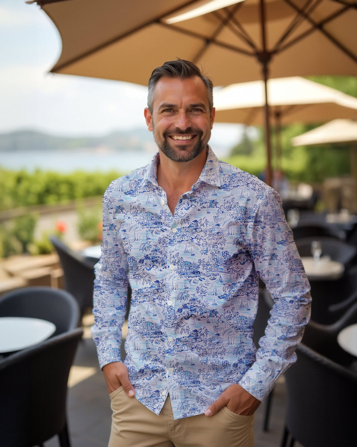 Casual shirt with Amalfi print (Art. 2529-C-KA)