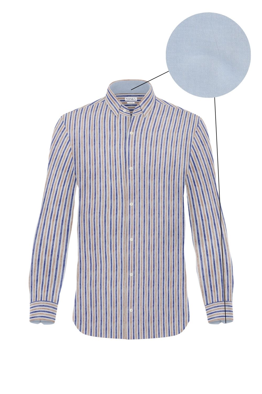 Casual shirt with stripes in beige (Art. 2556-C)
