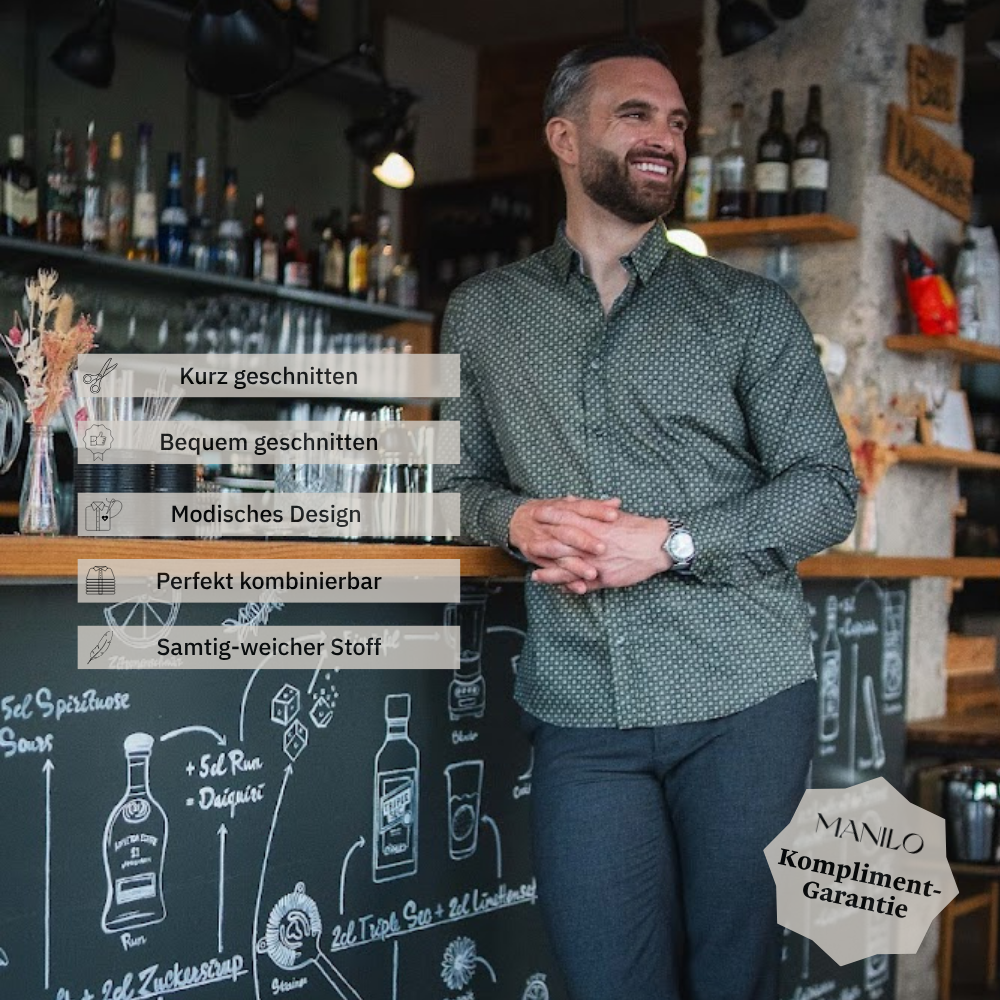 Freizeithemd mit Grafikprint in Grün (Art. 2702-C)