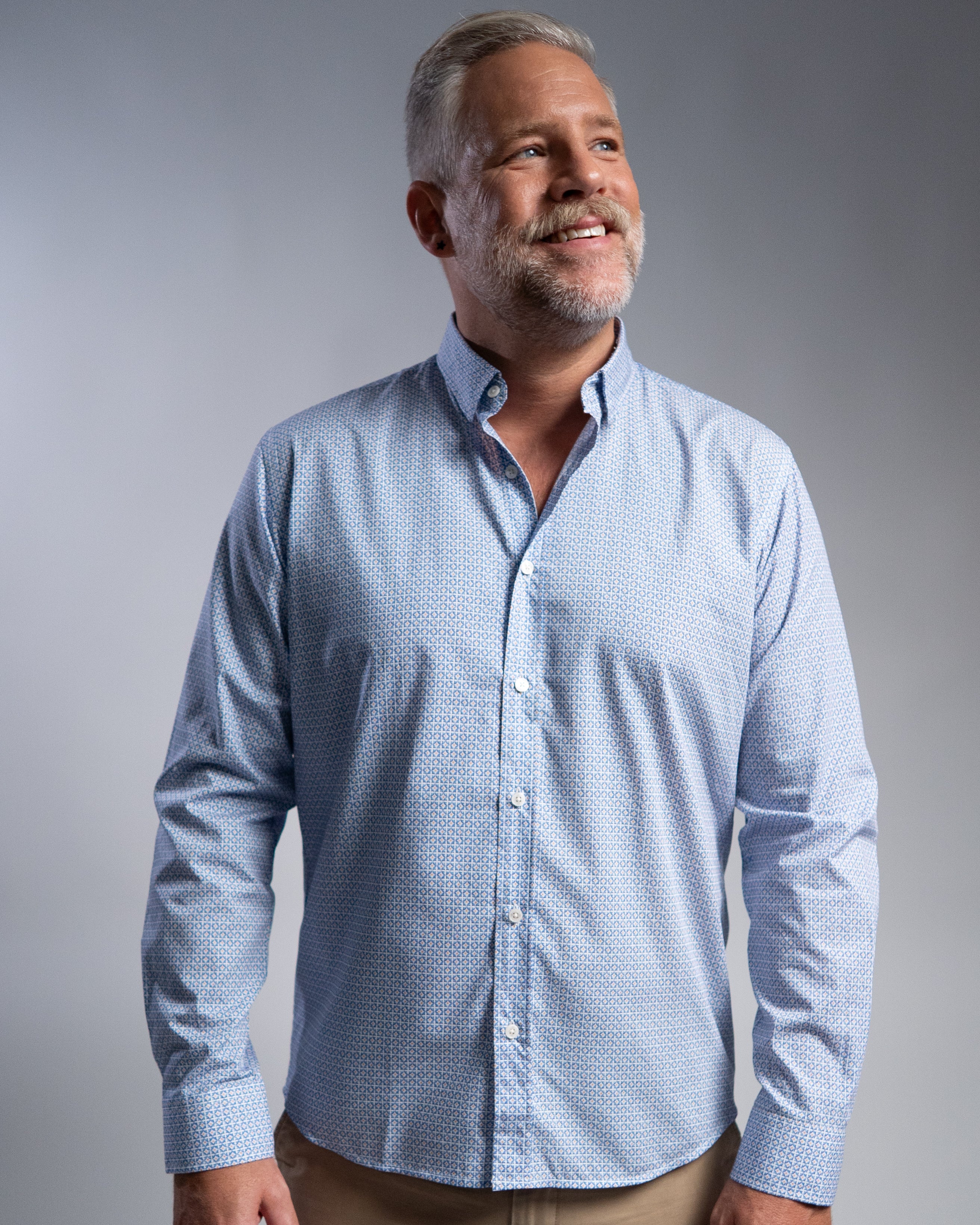 Chemise décontractée avec imprimé graphique bleu (art. 2514-C)