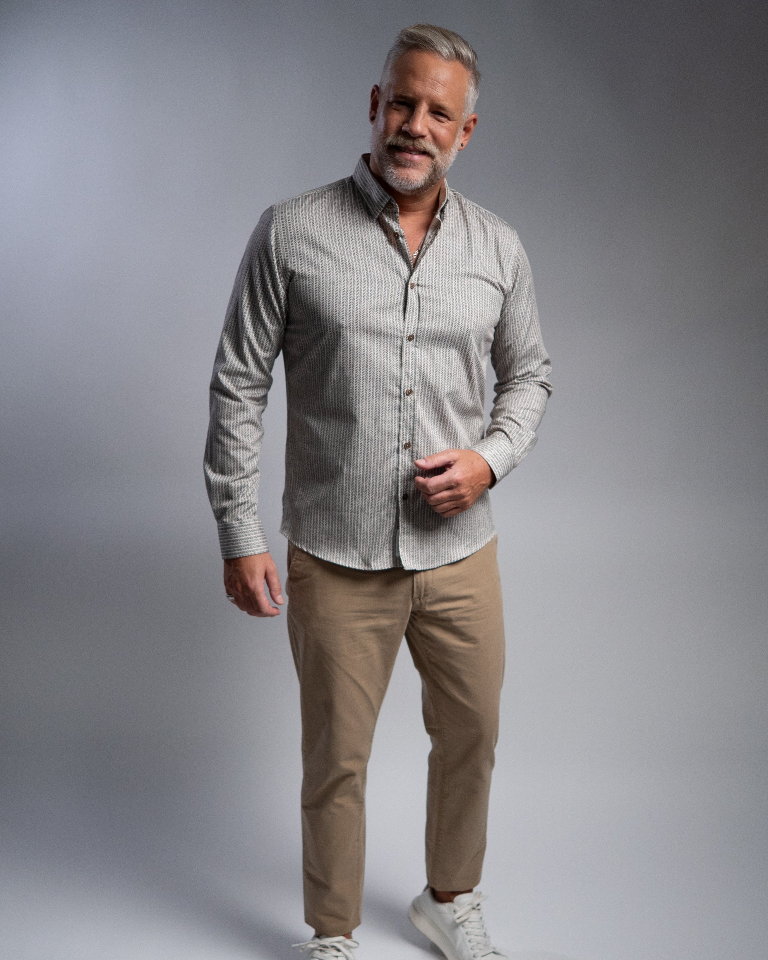 Casual shirt with graphic print in blue (Art. 2517-C)