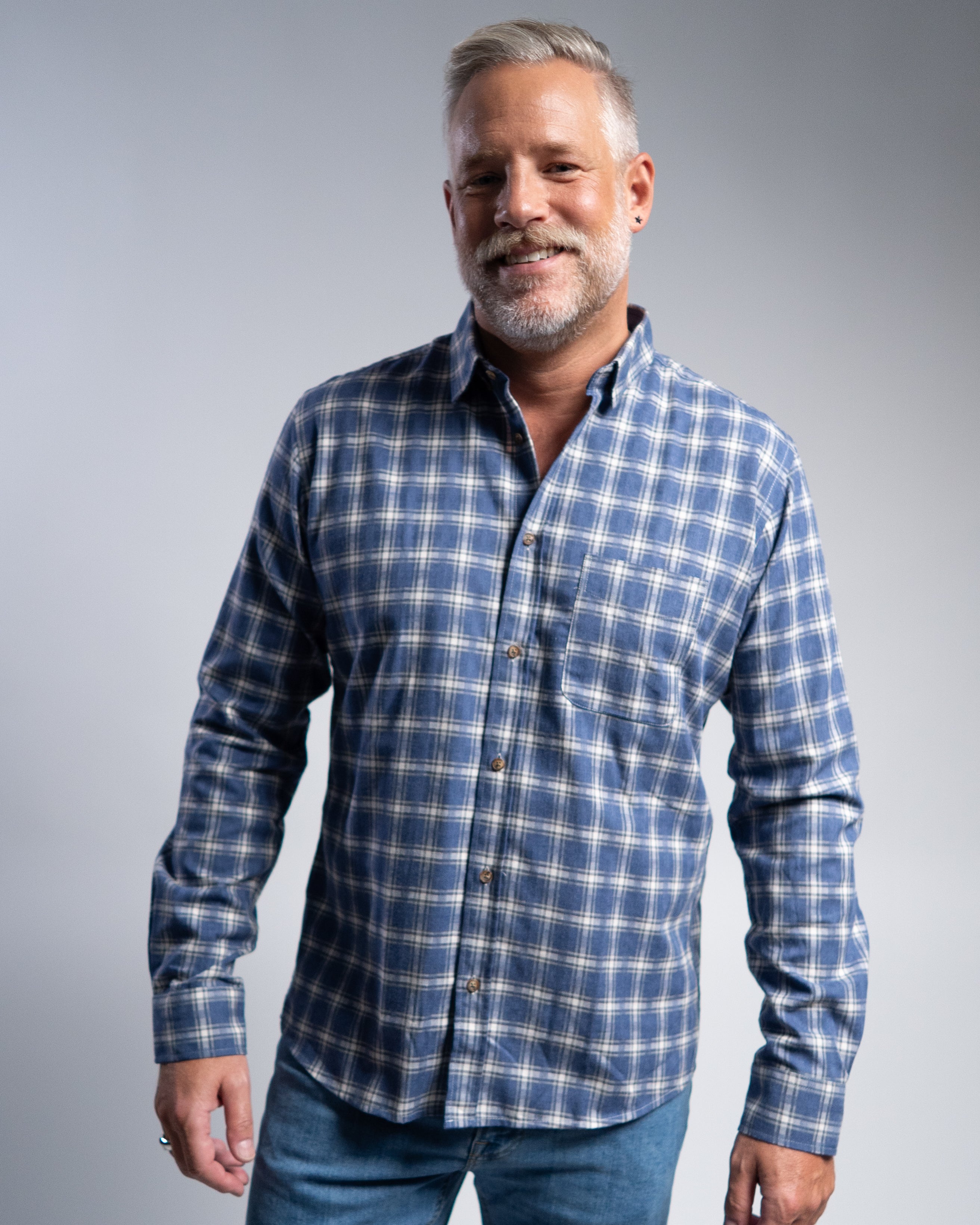 Chemise Flanel avec des styles de bleu (art. 2369-c)