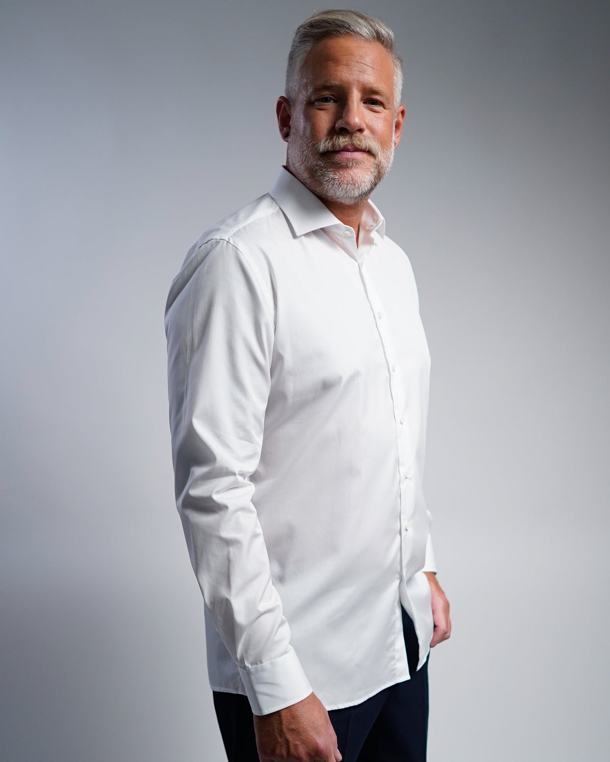 Non-iron business shirt white (Art. 1001)