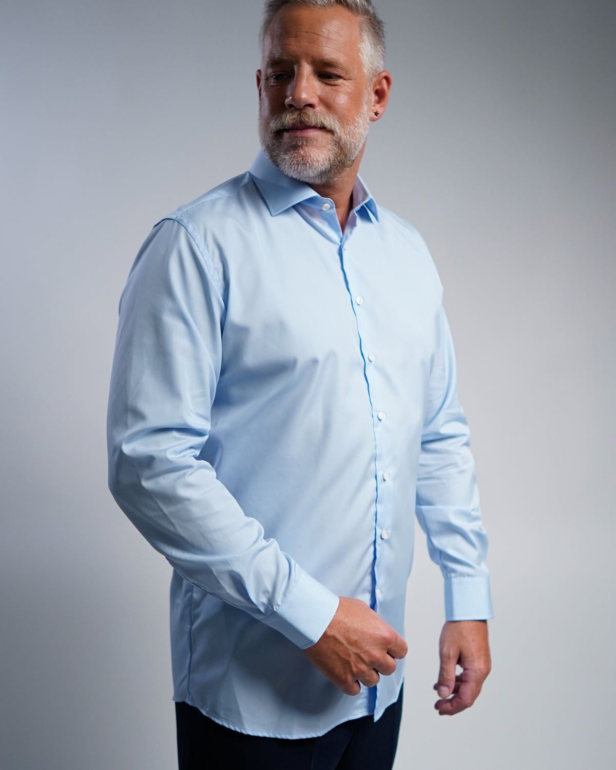 Non-iron business shirt light blue (Art. 1002)