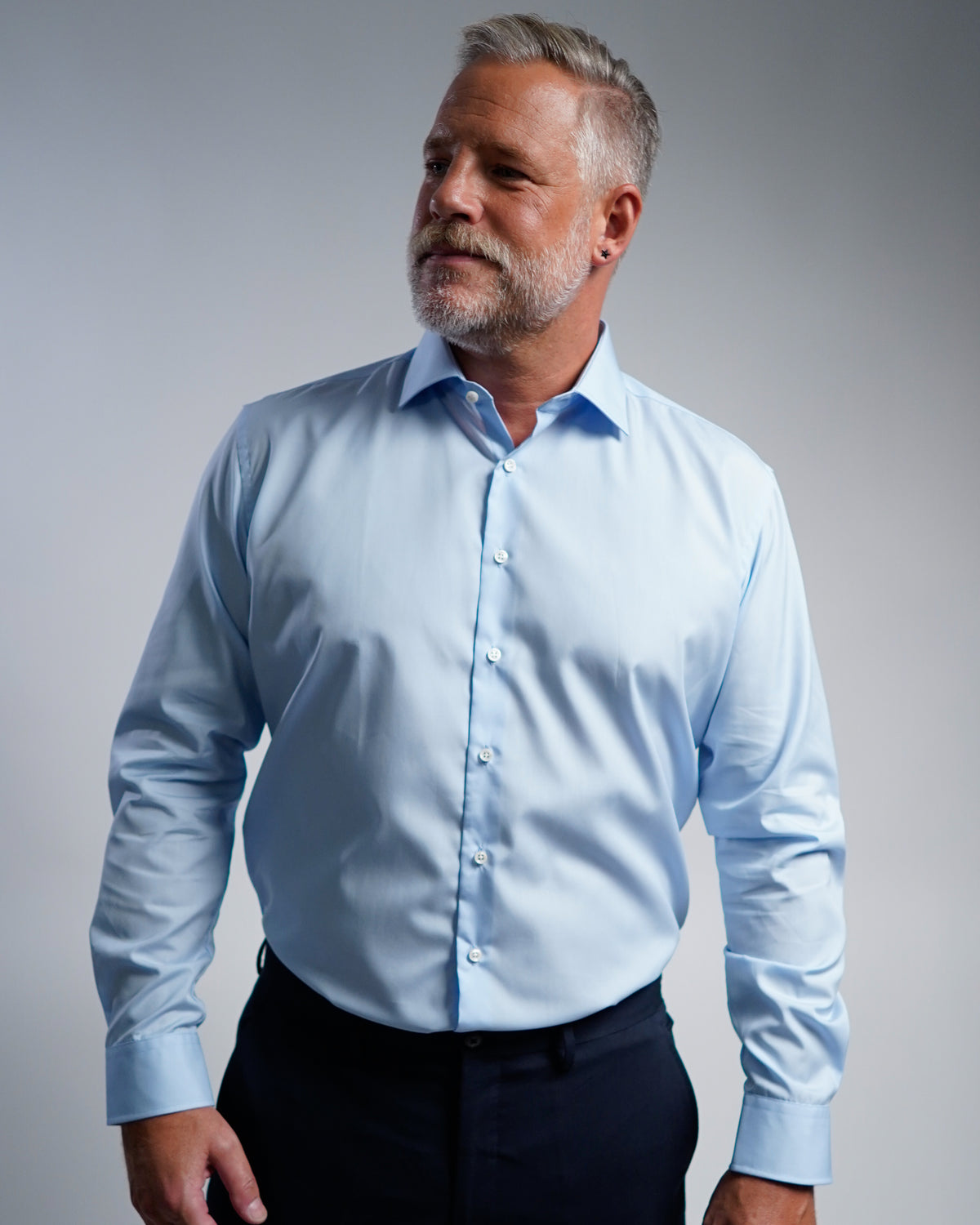 Non-iron business shirt light blue (Art. 1002)