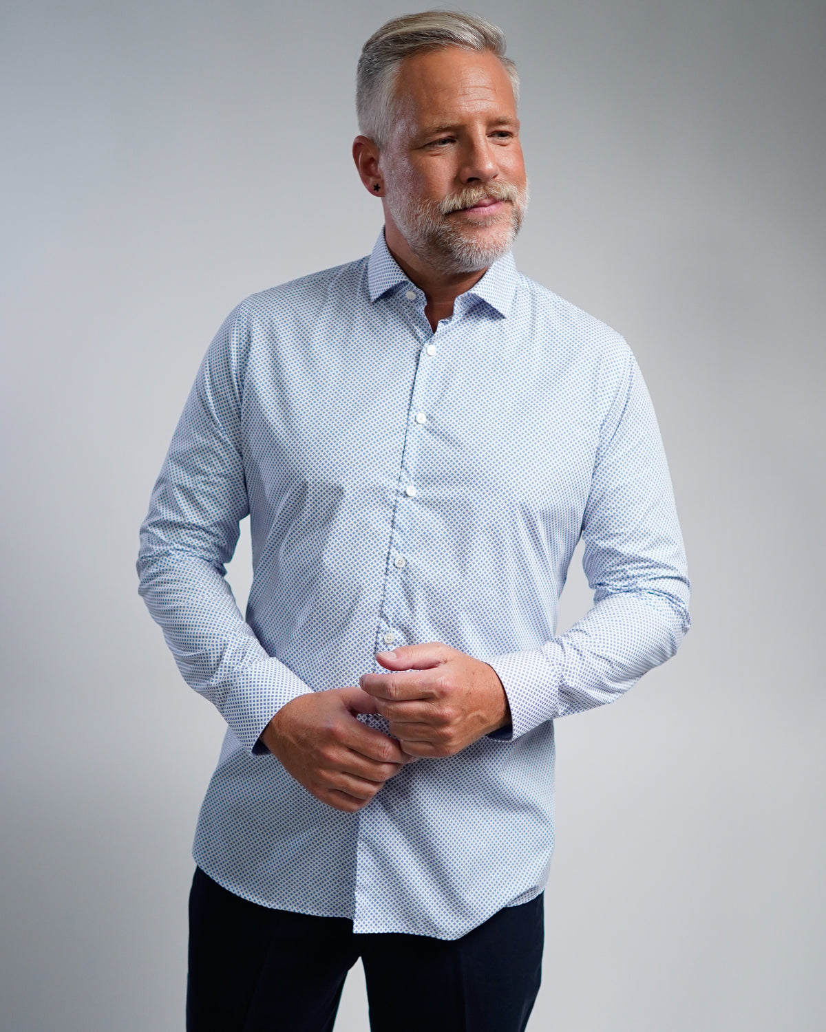 Hochwertiges Businesshemd mit Printmuster Fitted (Art. 1164)