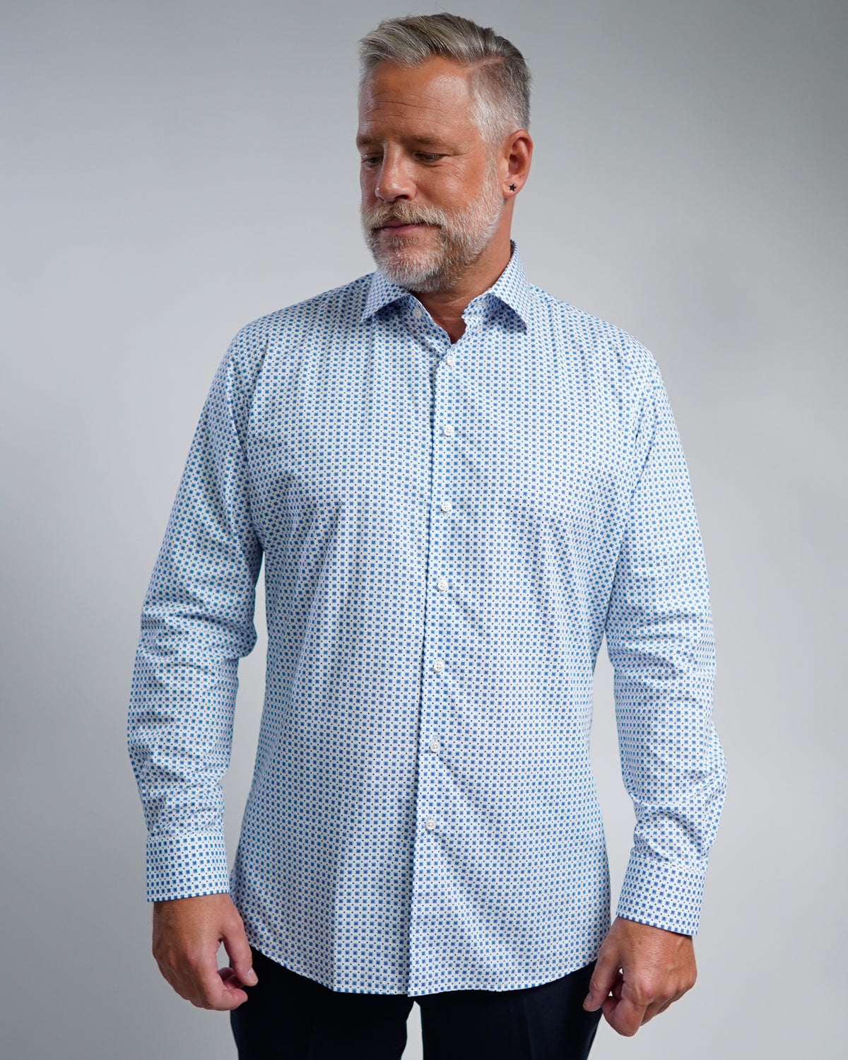 High-quality business shirt with print pattern Modern Fit (Art. 1162)