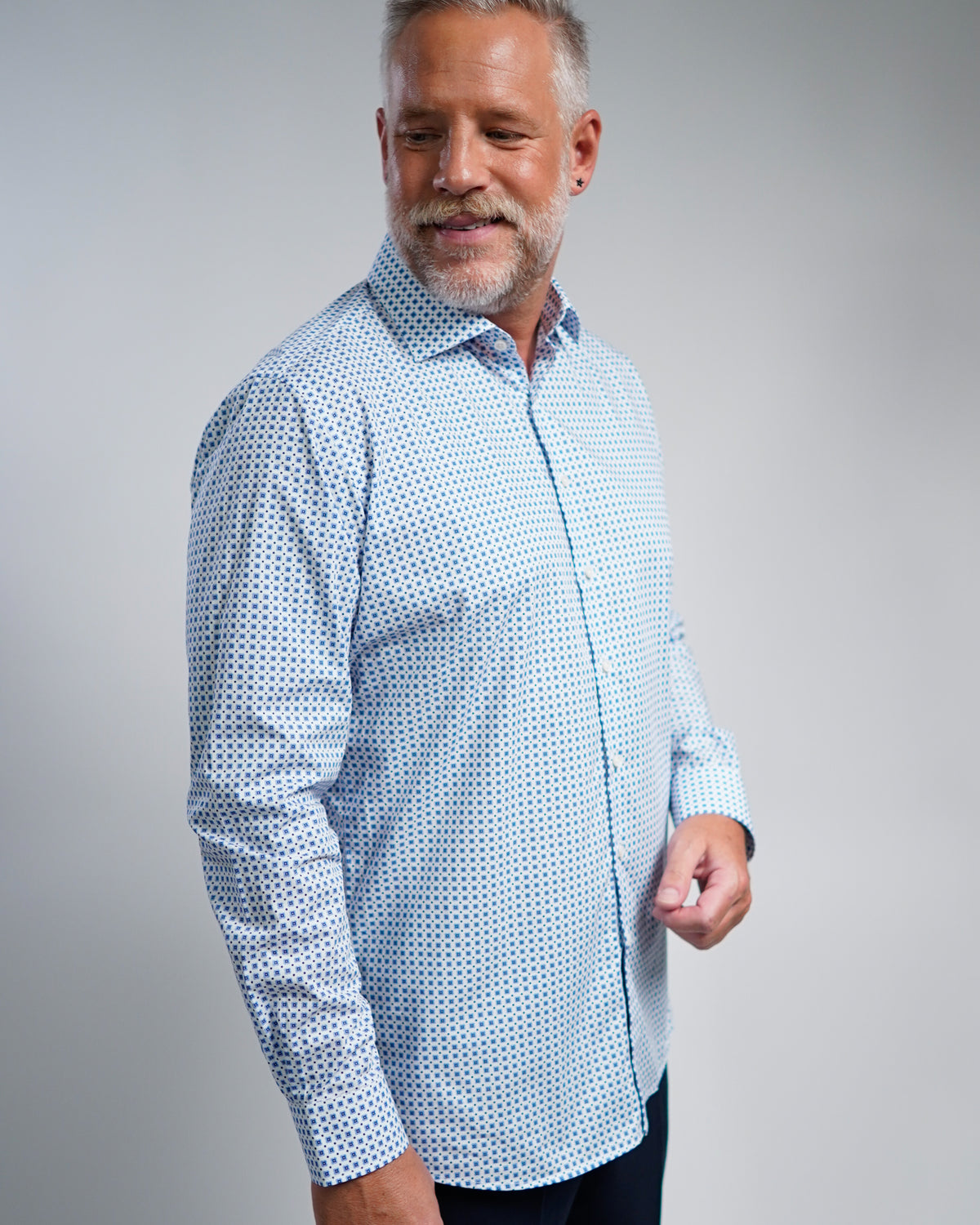 High-quality business shirt with print pattern Modern Fit (Art. 1162)