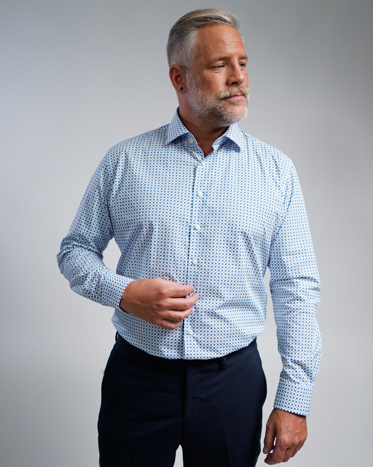 High-quality business shirt with print pattern Modern Fit (Art. 1162)