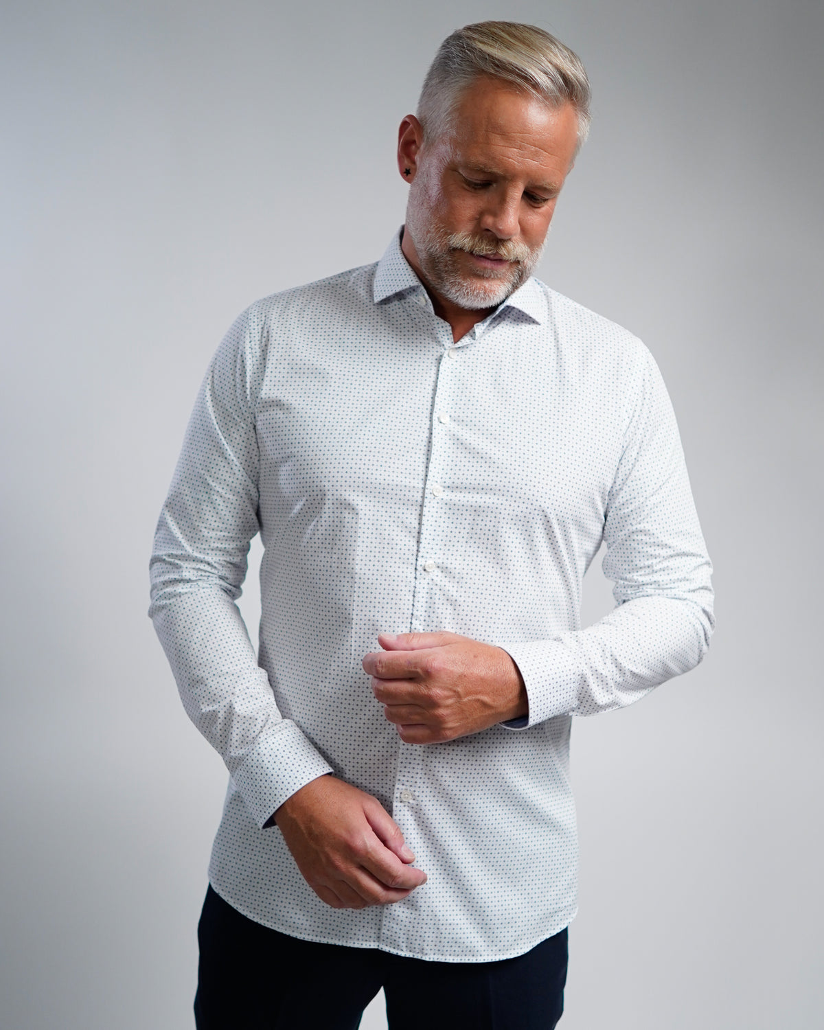 Hochwertiges Businesshemd mit Printmuster Fitted (Art. 1161-F)