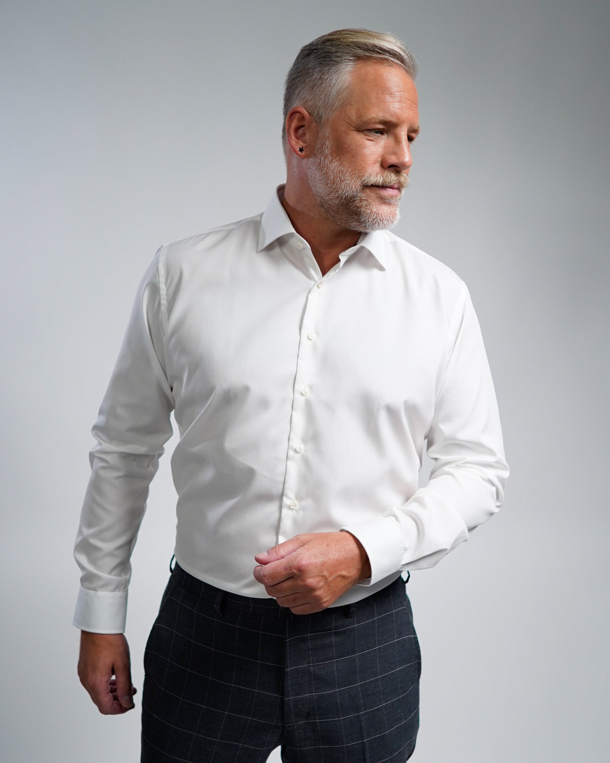 Chemise d'affaires sans repassage blanc cassé (art. 1005)