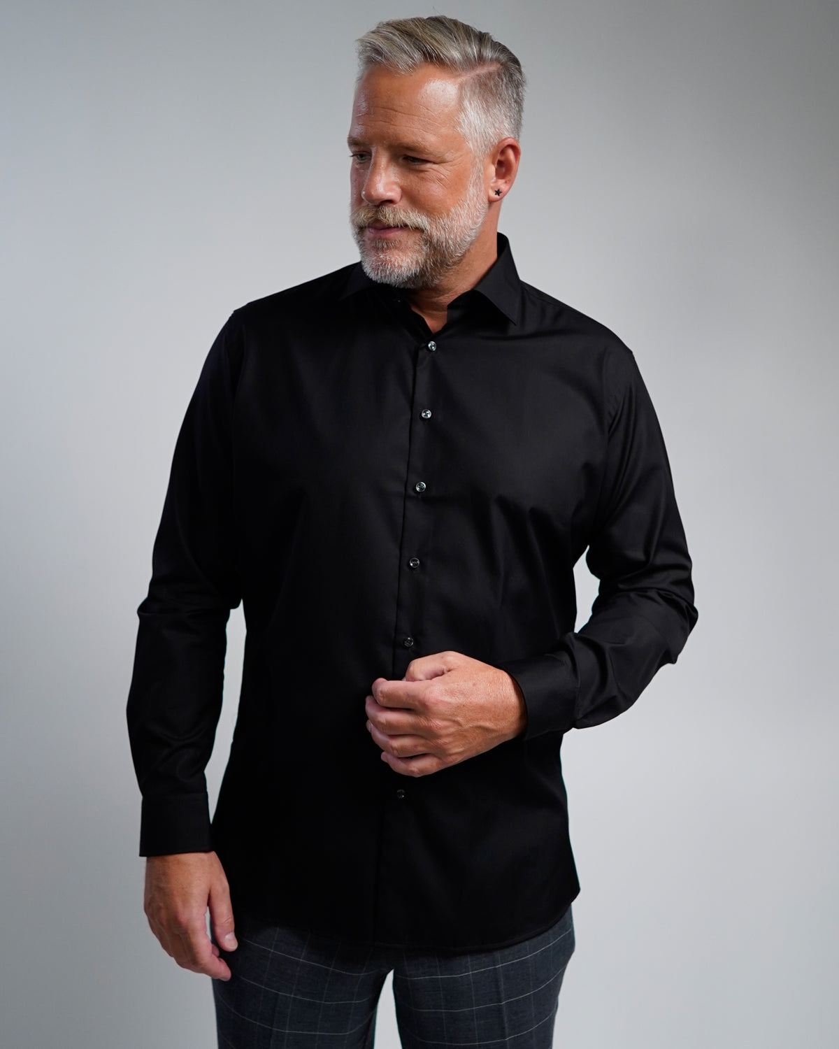 Non-iron business shirt black (Art. 1003)